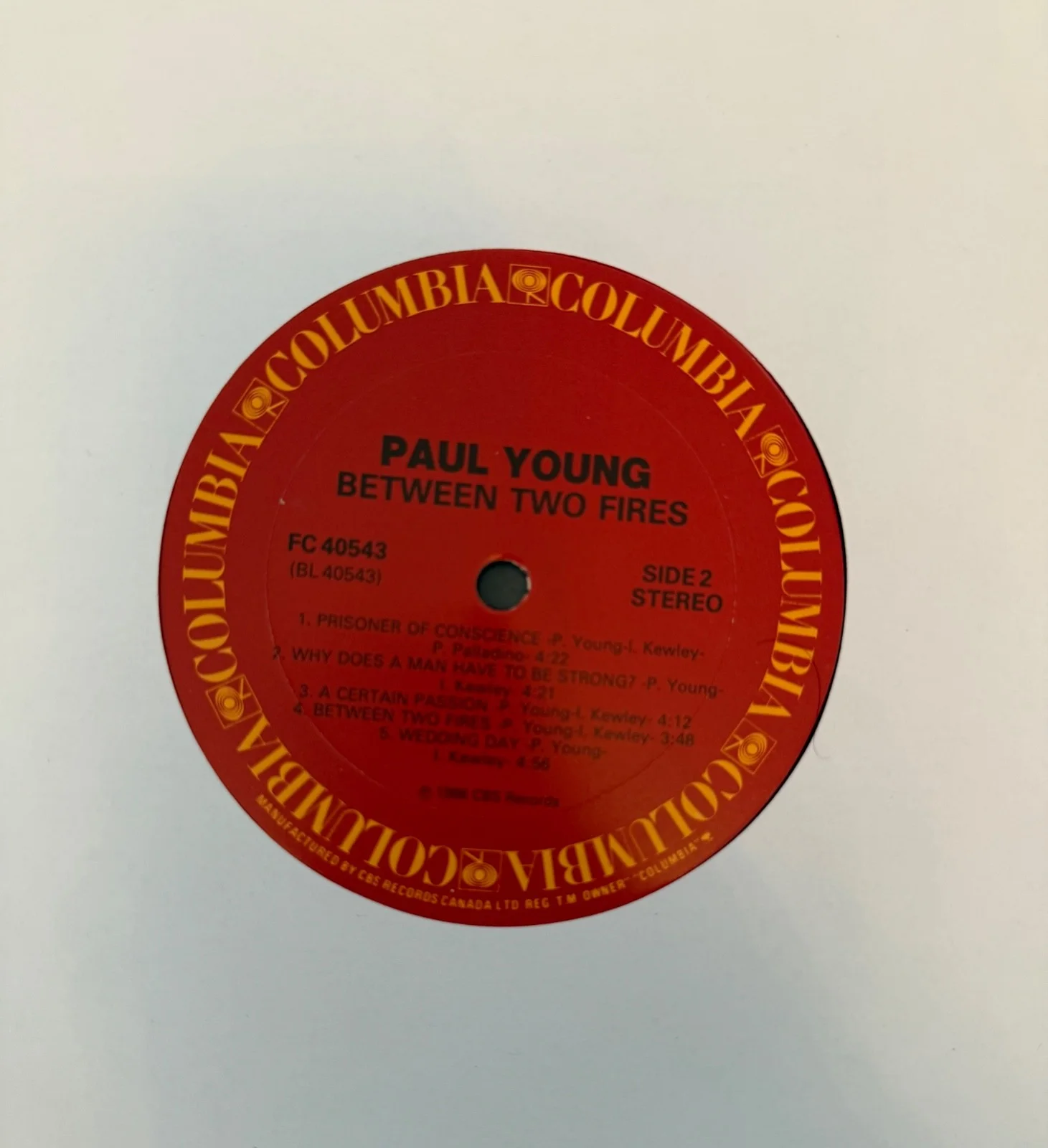 Paul Young : signed Between Two Fires autographed Lp vinyl, image 4