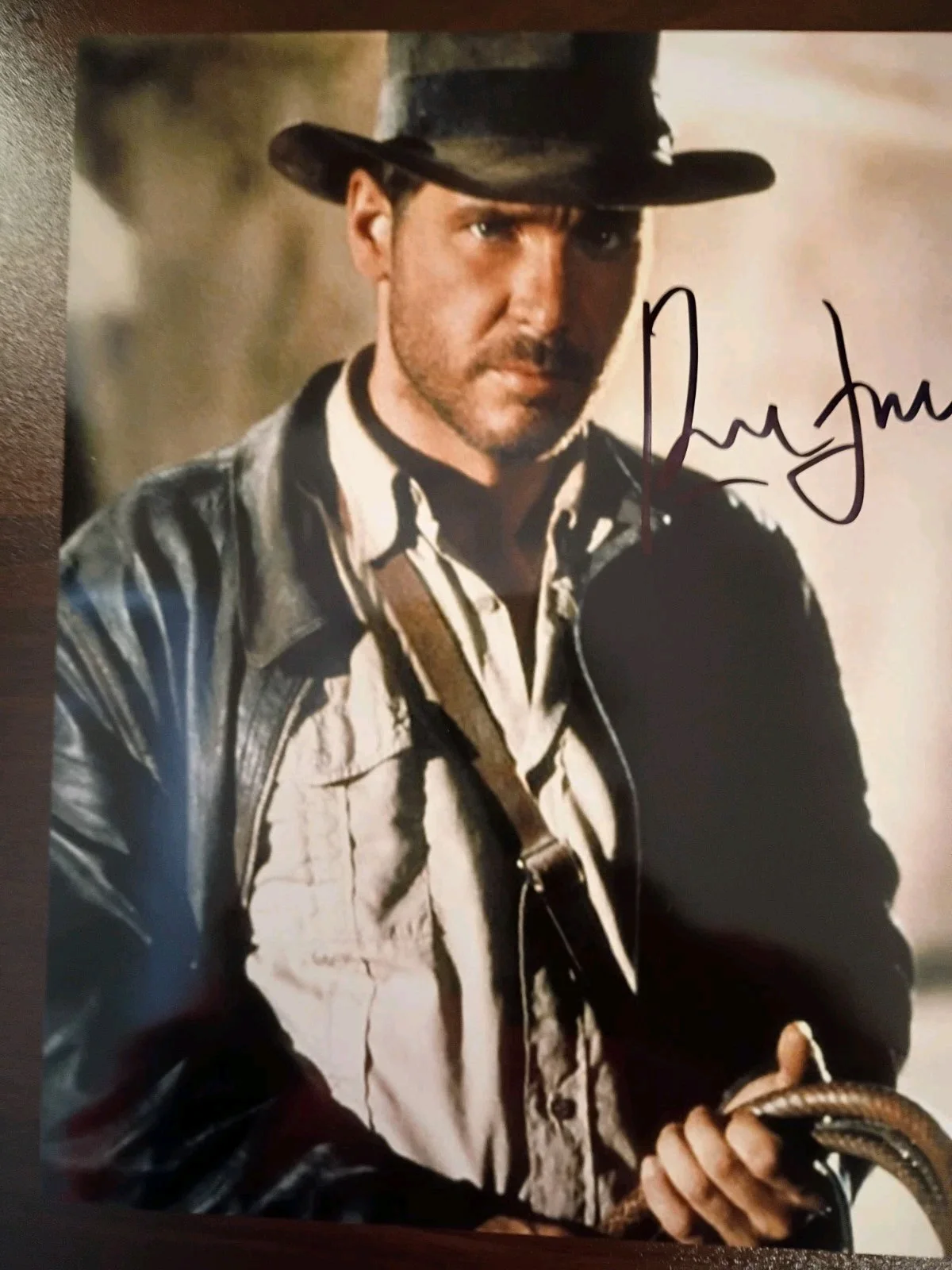 Harrison Ford — Harrison Ford Indiana Jones Signed 8x10 with COA And Matching Sticker