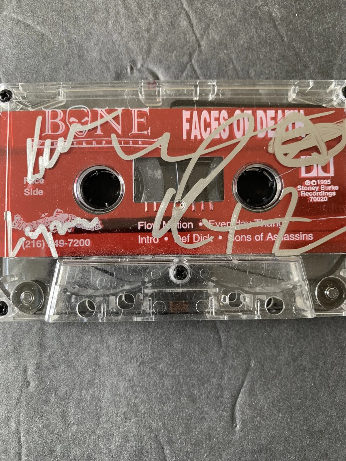 Bone Thugs n Harmony Signed Faces Of Death Red Cassette Tape ACOA autographed, изображение 2