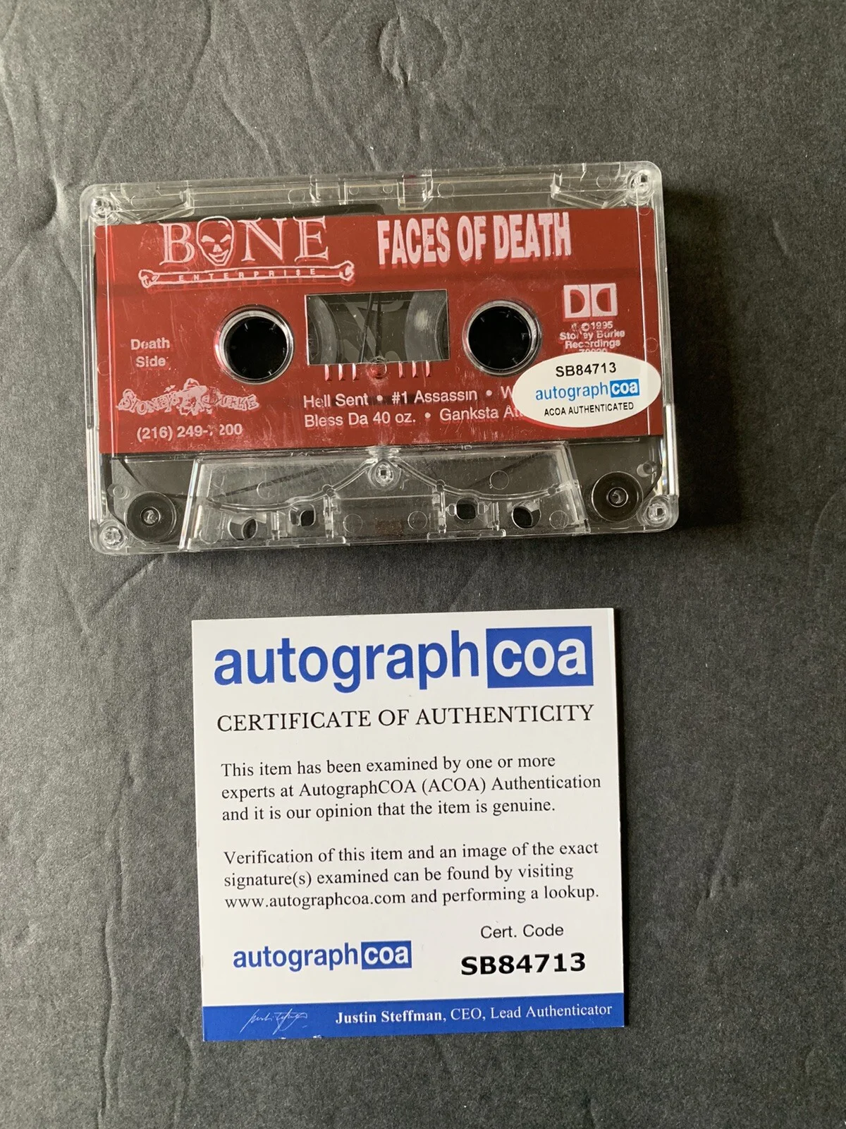 Bone Thugs n Harmony Signed Faces Of Death Red Cassette Tape ACOA autographed, изображение 3