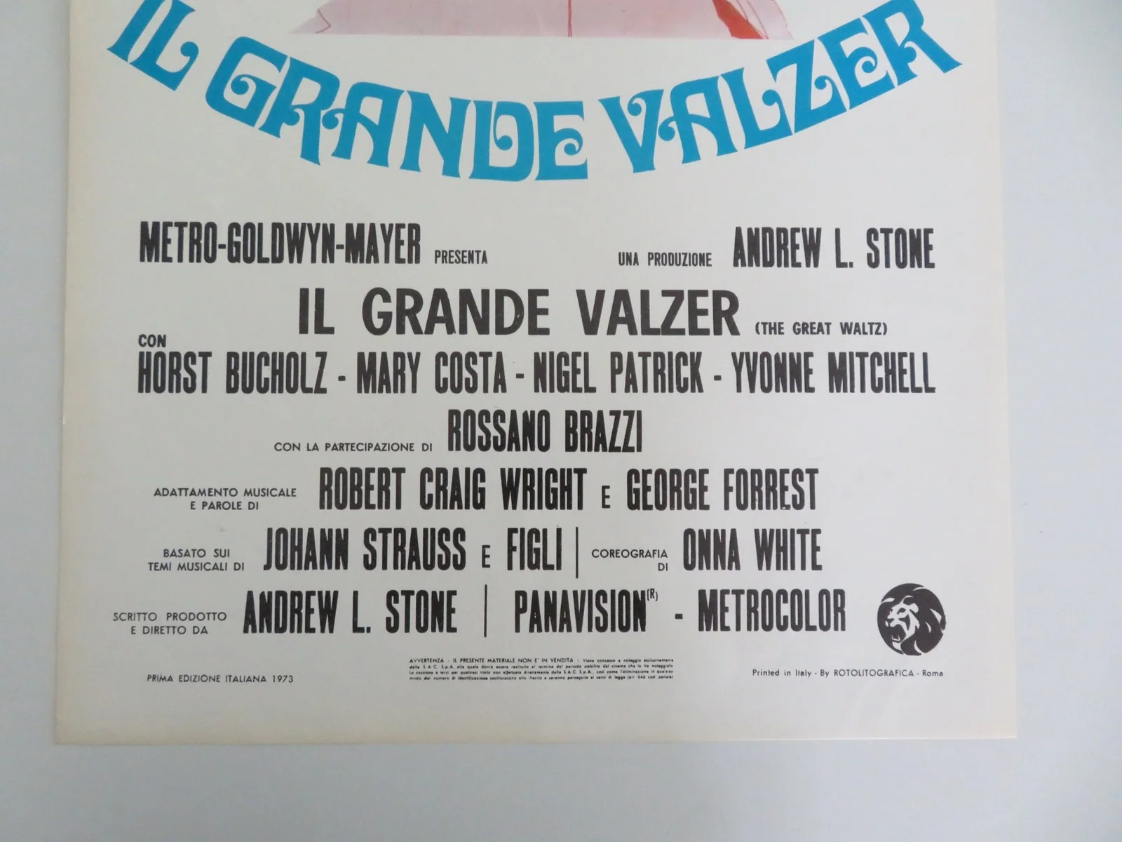 The Great Waltz Italian Locandina Poster Horst Buchholz Mary Costa 1972, изображение 4