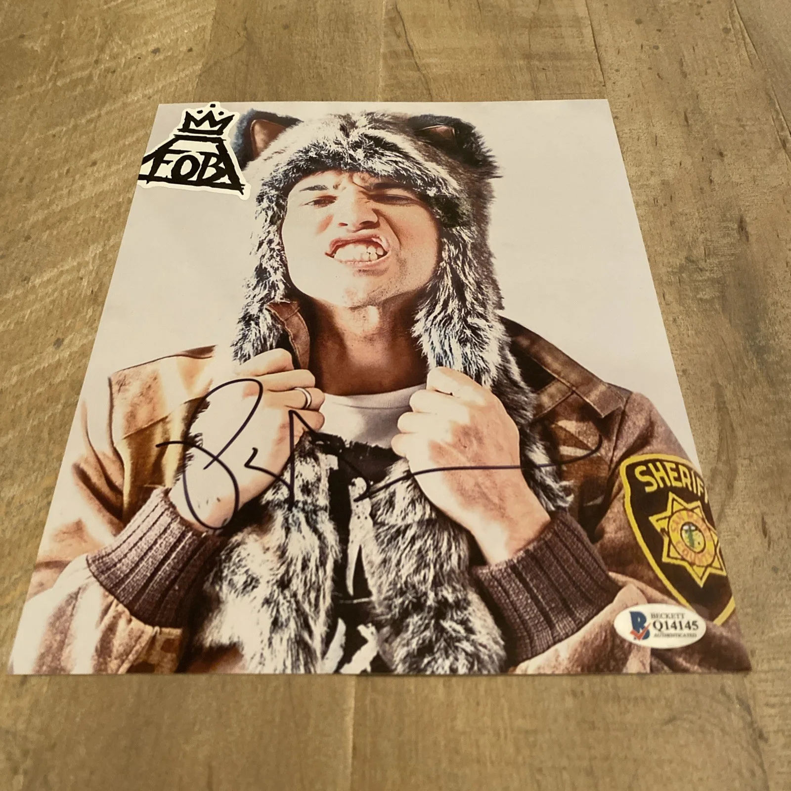 PETE WENTZ AUTOGRAPHED 8X10 PHOTO. FALL OUT BOY. BECKETT COA. READ!, image 2