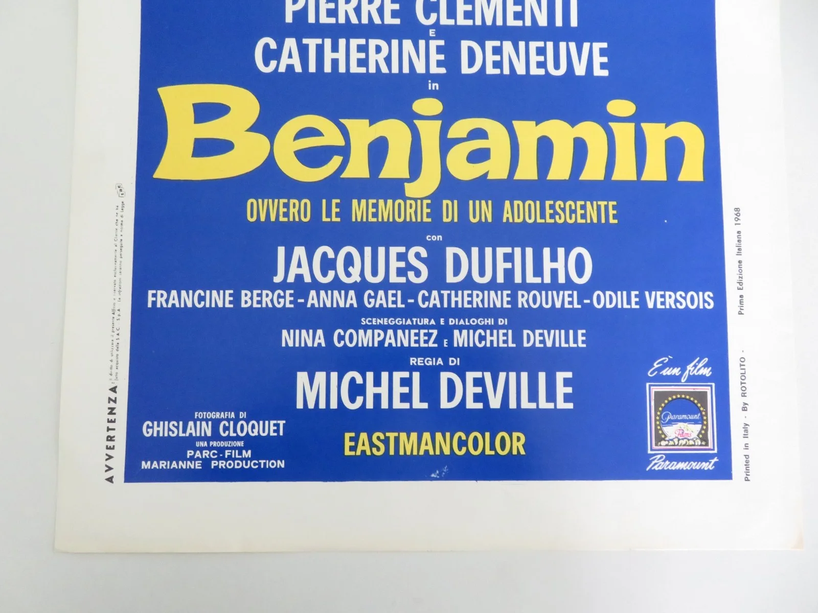Benjamin Italian Locandina Poster Catherine Deneuve Michèle Morgan 1968, image 4