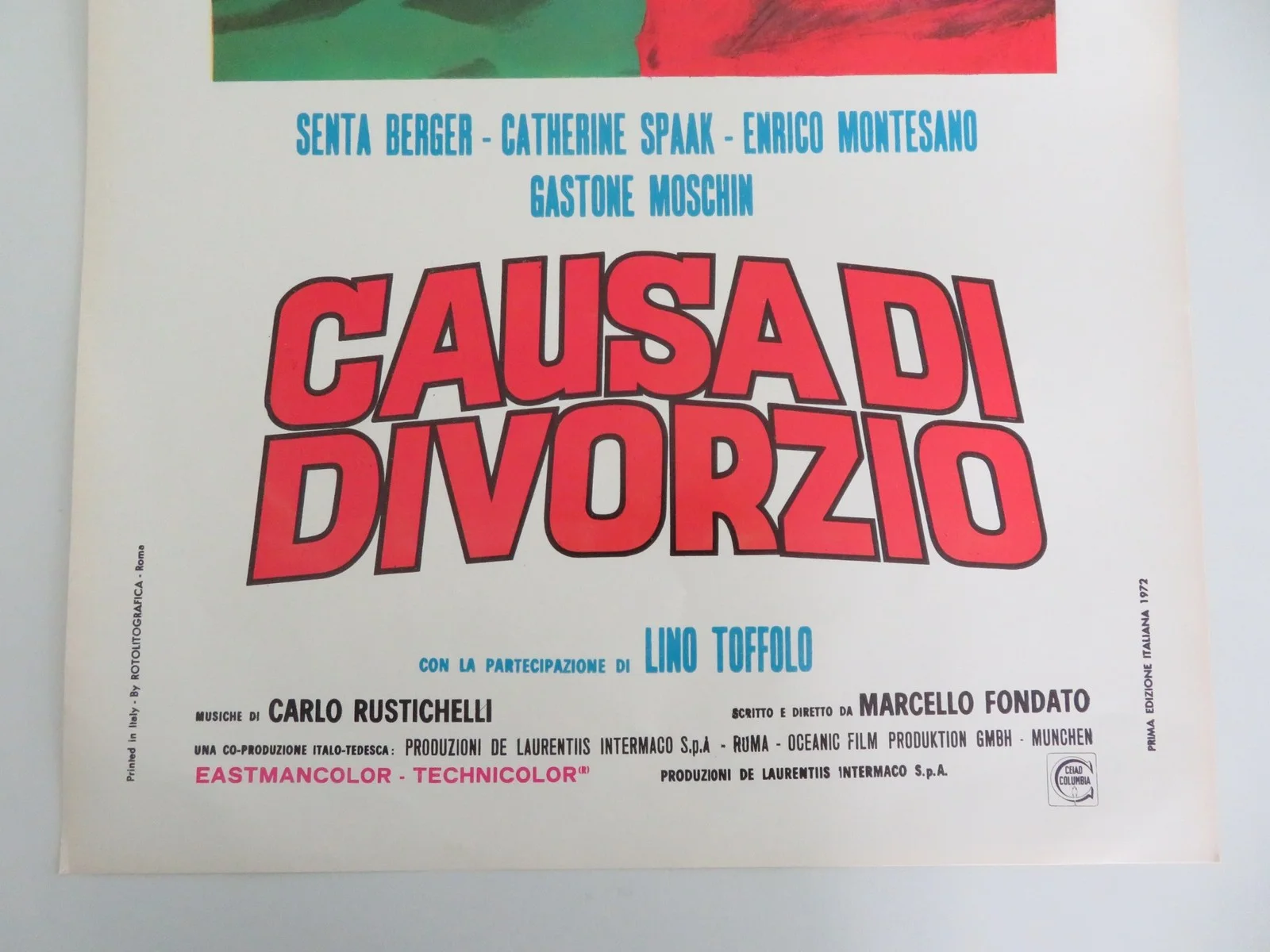 Cause of Divorce Italian Locandina Poster Enrico Montesano Senta Berger 1972, изображение 4