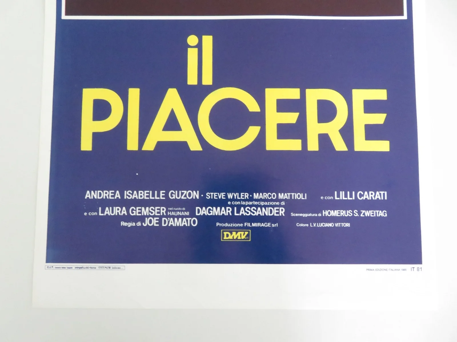 The Pleasure Italian Locandina Poster Laura Gemser Andrea Guzon Tinti 1985, изображение 4
