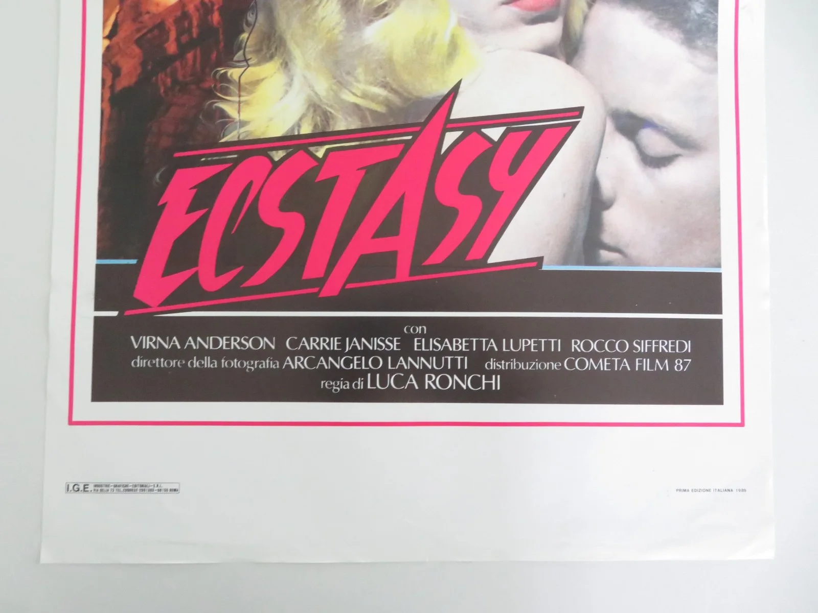 Ecstasy Italian Locandina Poster Moana Pozzi Carrie Janisse 1989, изображение 4