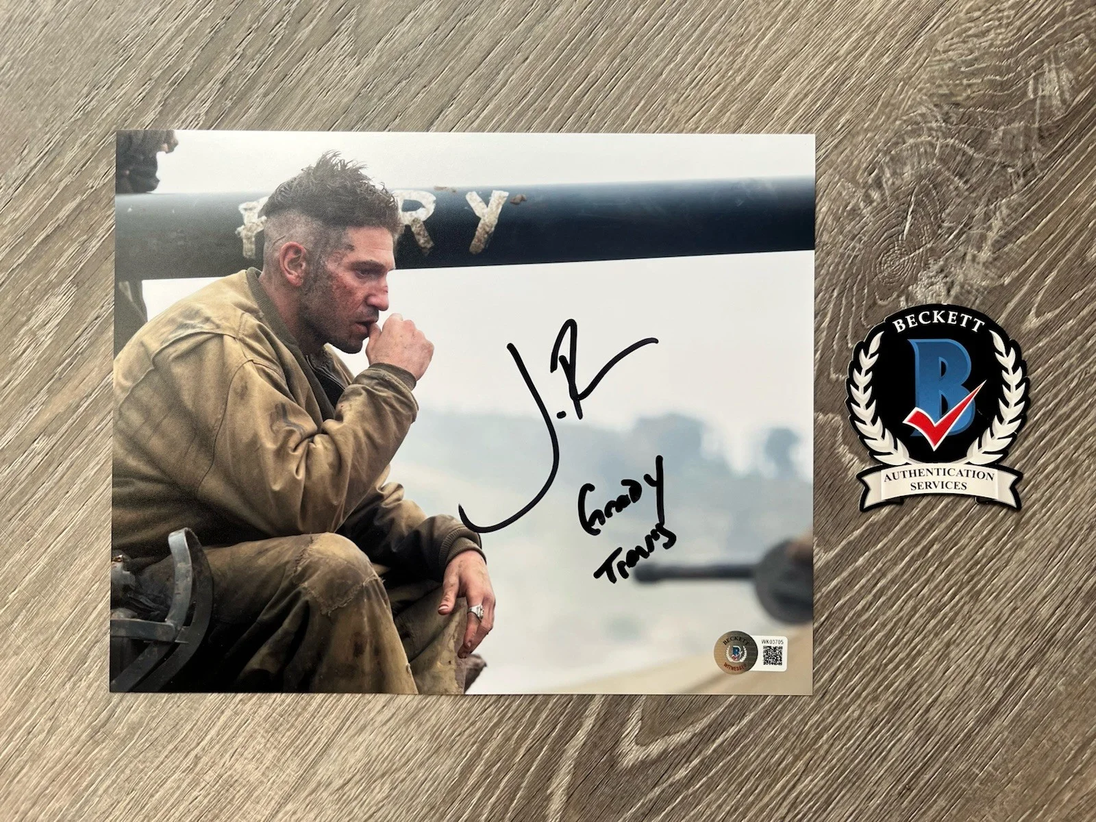 Jon Bernthal — Jon Bernthal Signed Fury 8x10 Photo Beckett COA Grady Travis