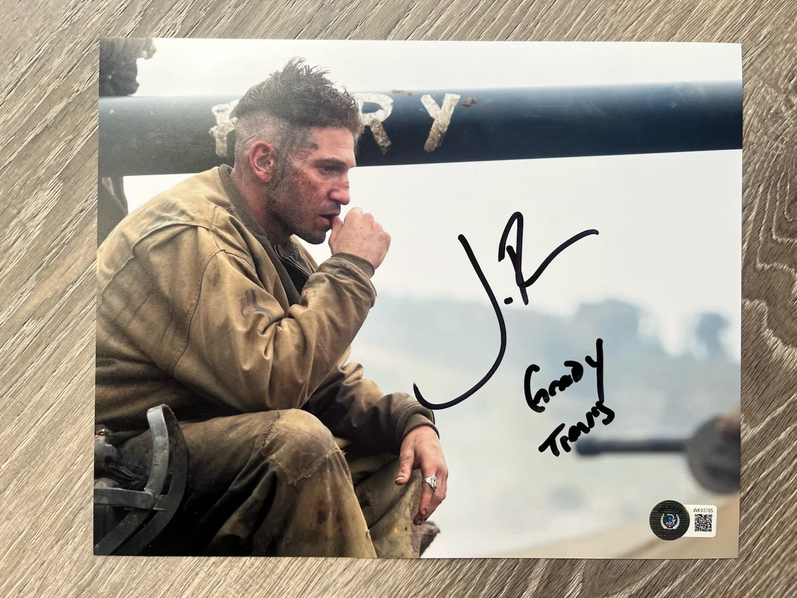 Jon Bernthal — Jon Bernthal Signed Fury 8x10 Photo Beckett COA Grady Travis, image 2