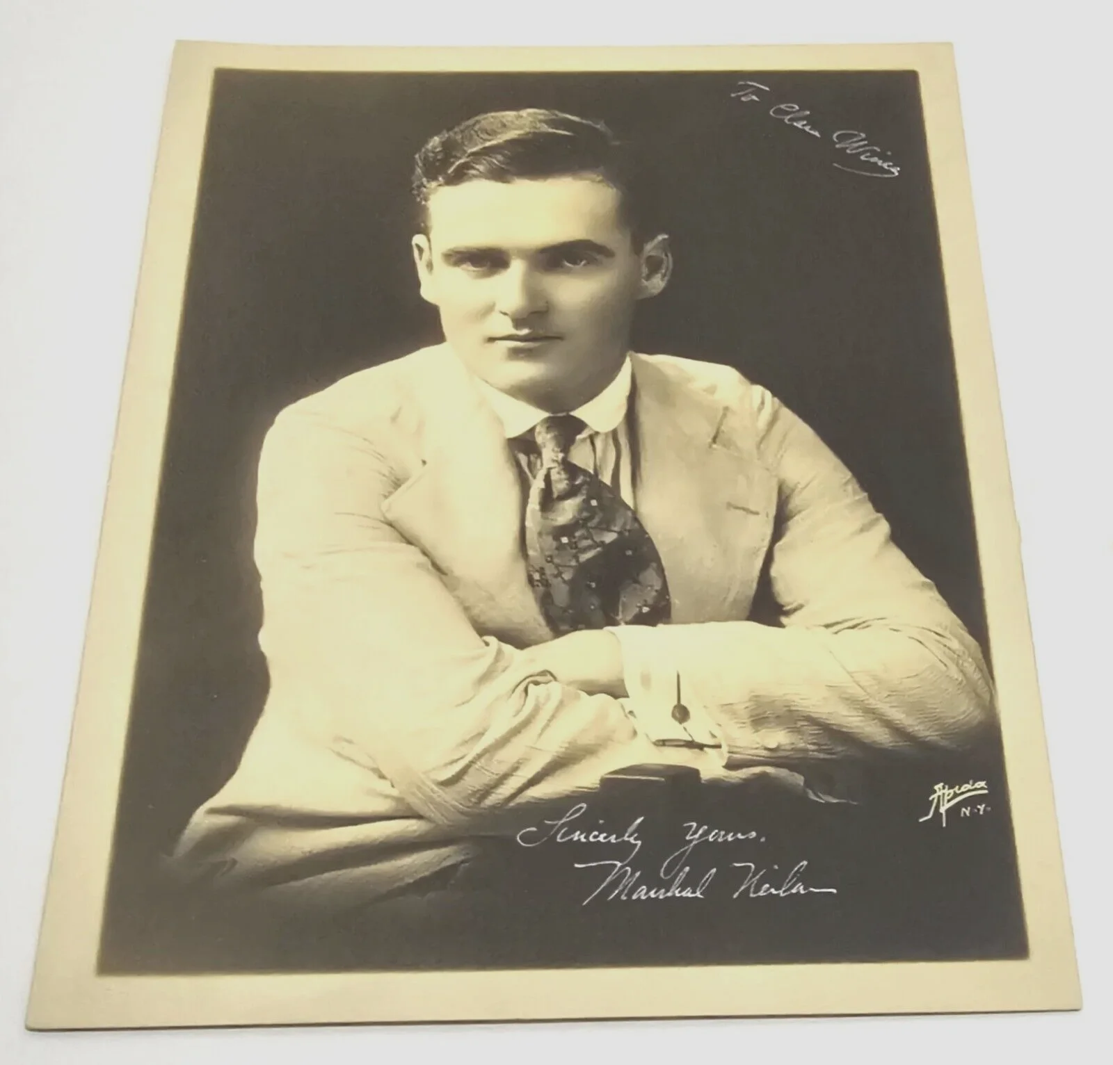 Marshall Neilan — Marshall Neilan Vintage 1915 Signed Photograph Apeda Studio NY