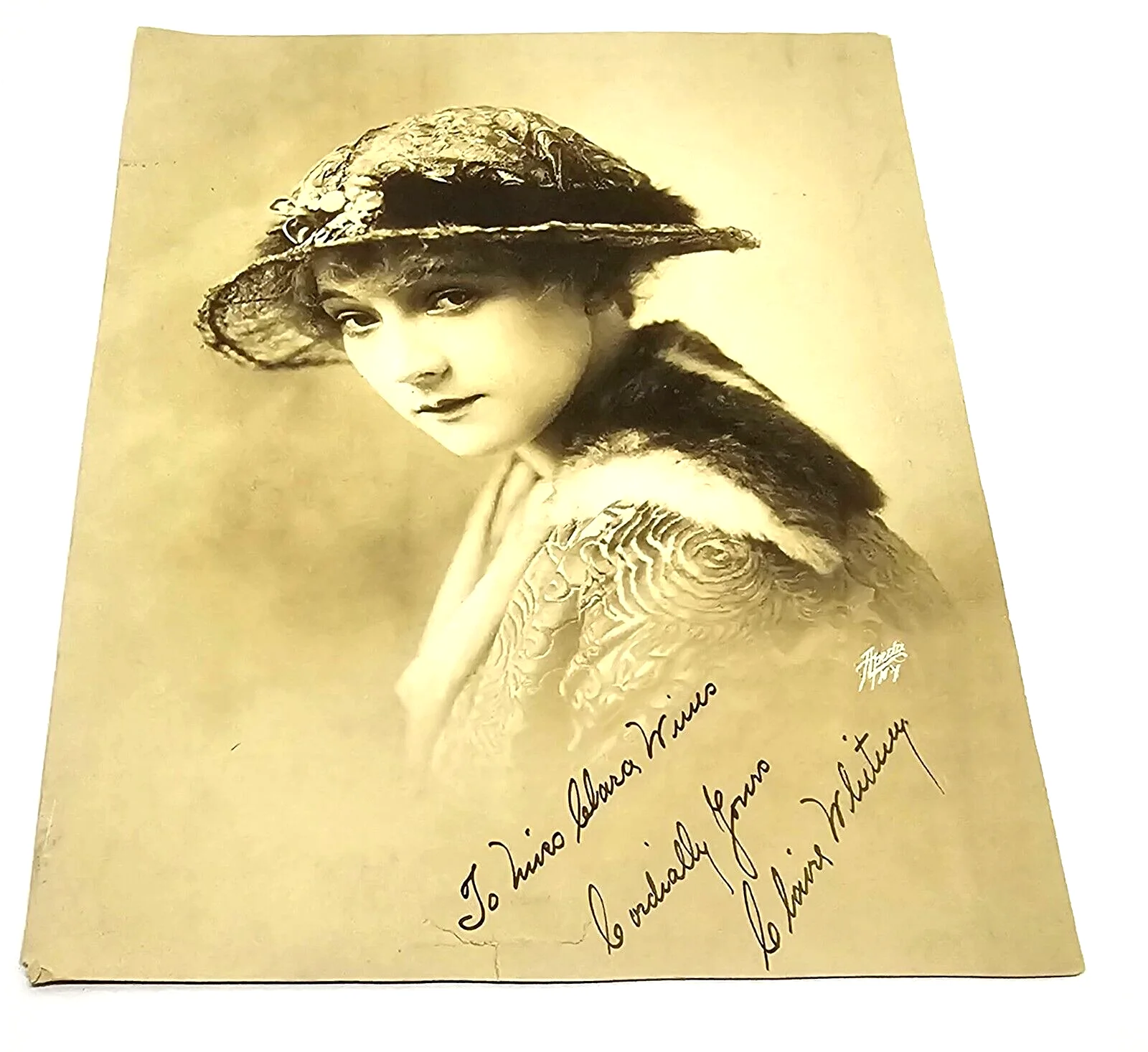 Claire Whitney — Claire Whitney Vintage 1914 Autographed Photograph Apeda Studios NY