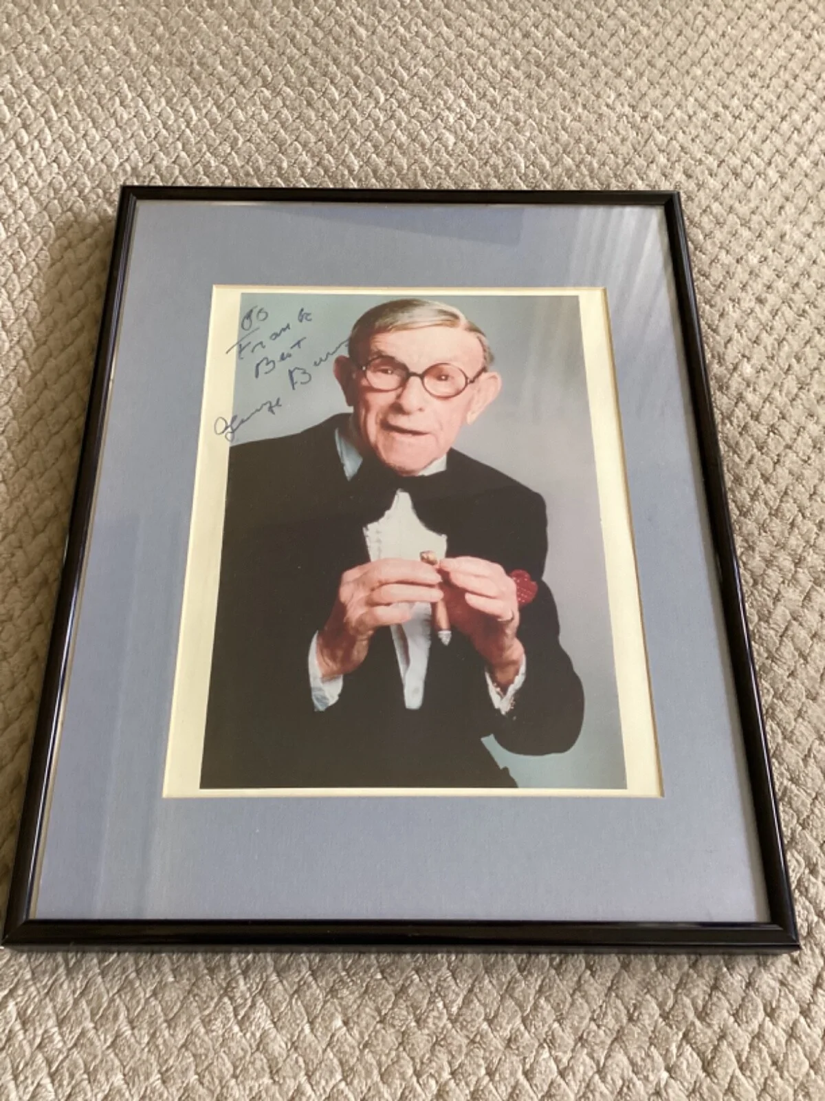 George Burns — *Signed* George Burns Autographed 8x10 Framed Matted Tux & Cigar Photo, image 4