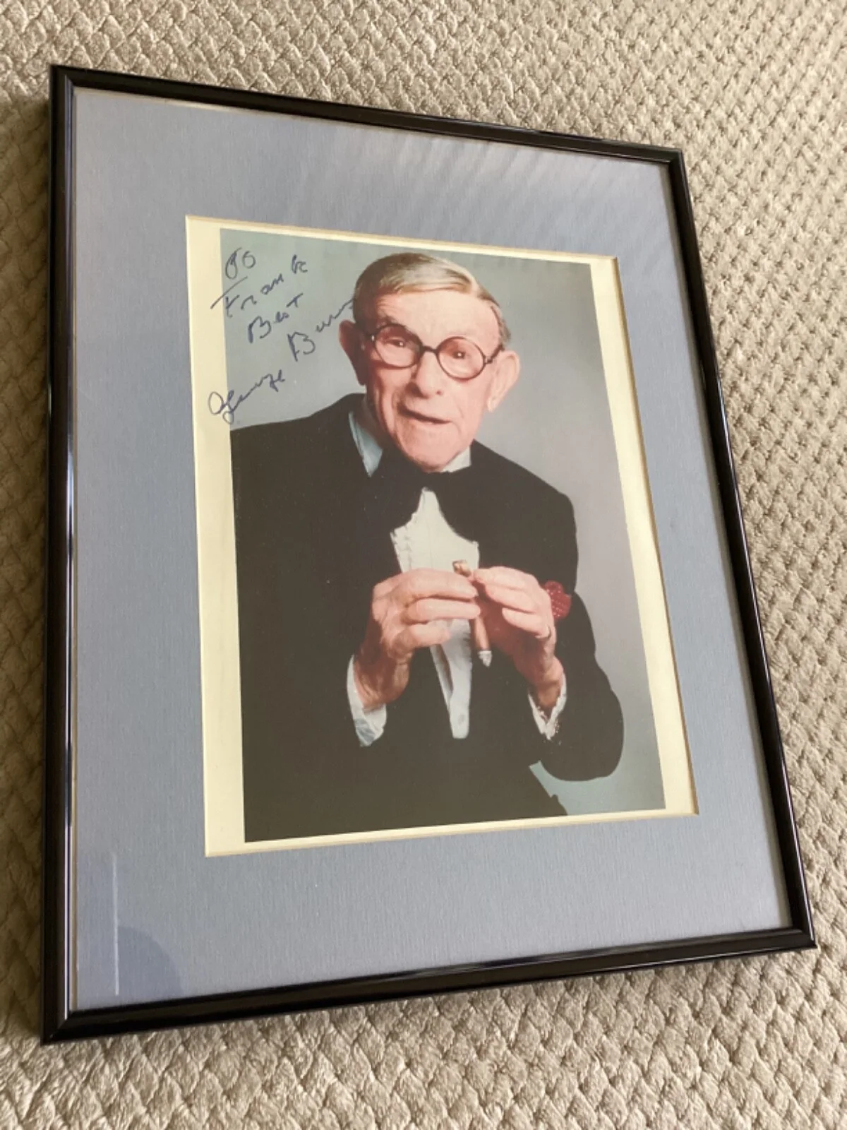 George Burns — *Signed* George Burns Autographed 8x10 Framed Matted Tux & Cigar Photo, image 5