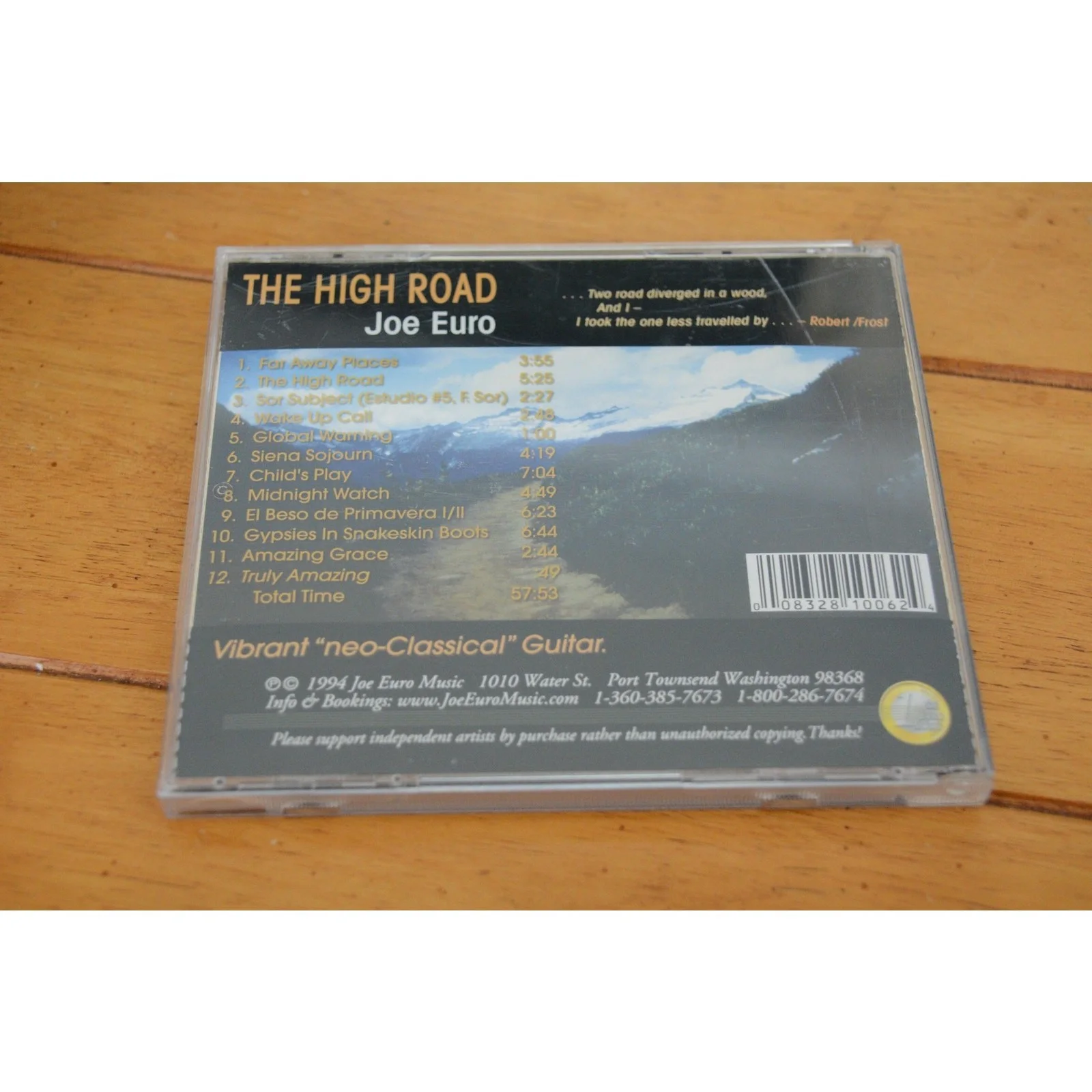 SIGNED Joe Euro CD Cover The High Road Hand Signed Cover **NO DISC** Autographed, изображение 2