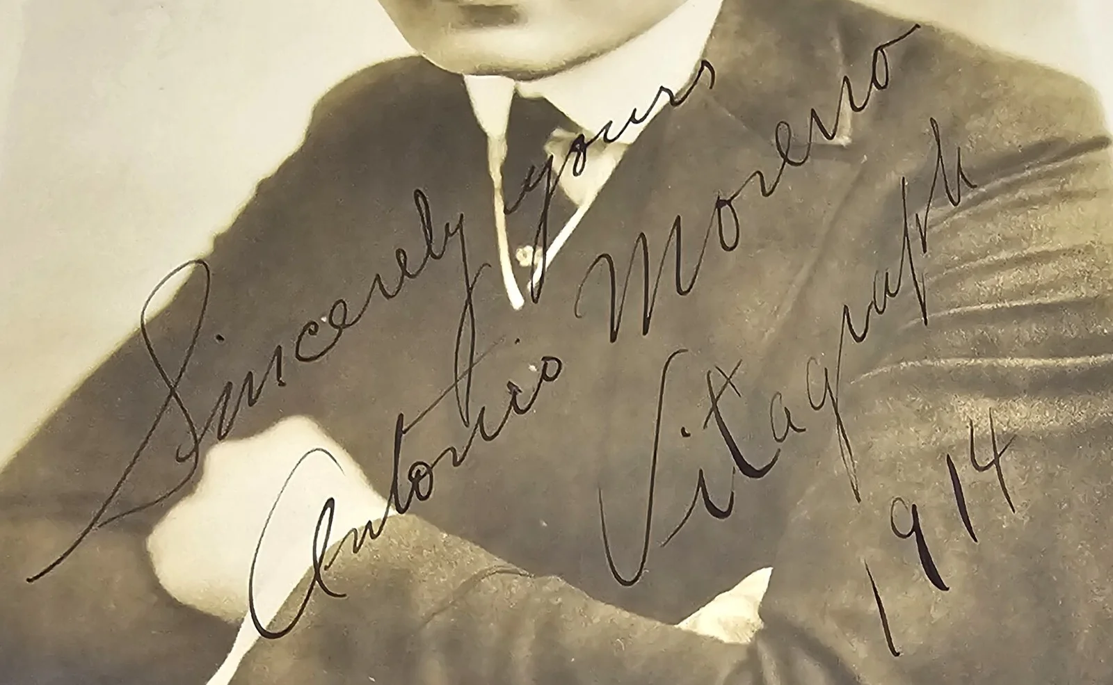 Antonio Moreno — Antonio Moreno Vintage 1914 Signed Photograph Vitagraph RARE, изображение 3