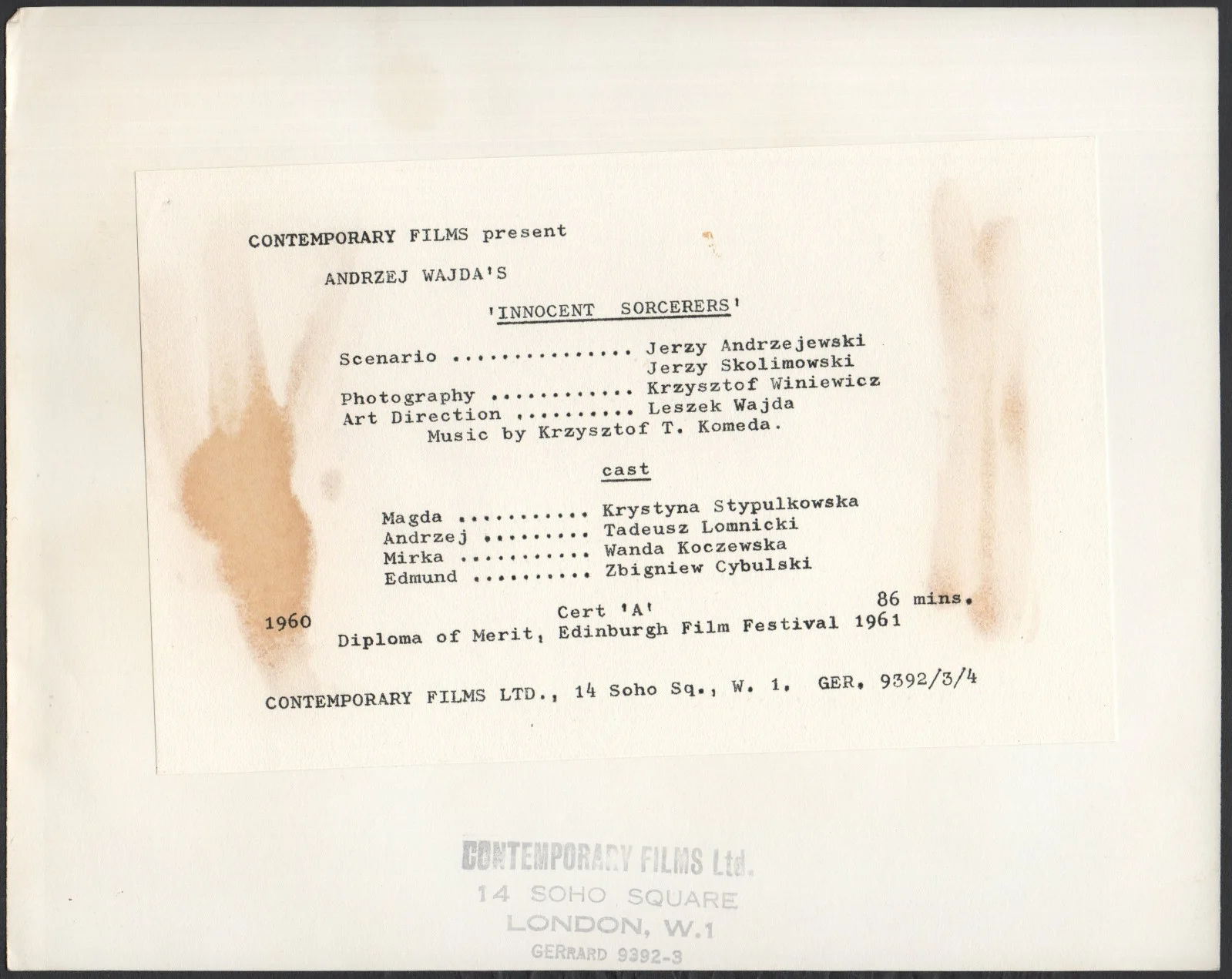 INNOCENT SORCERERS 1960 Tadeusz Lomnicki, Krystyna Stypulkowska 10x8 STILL, изображение 2