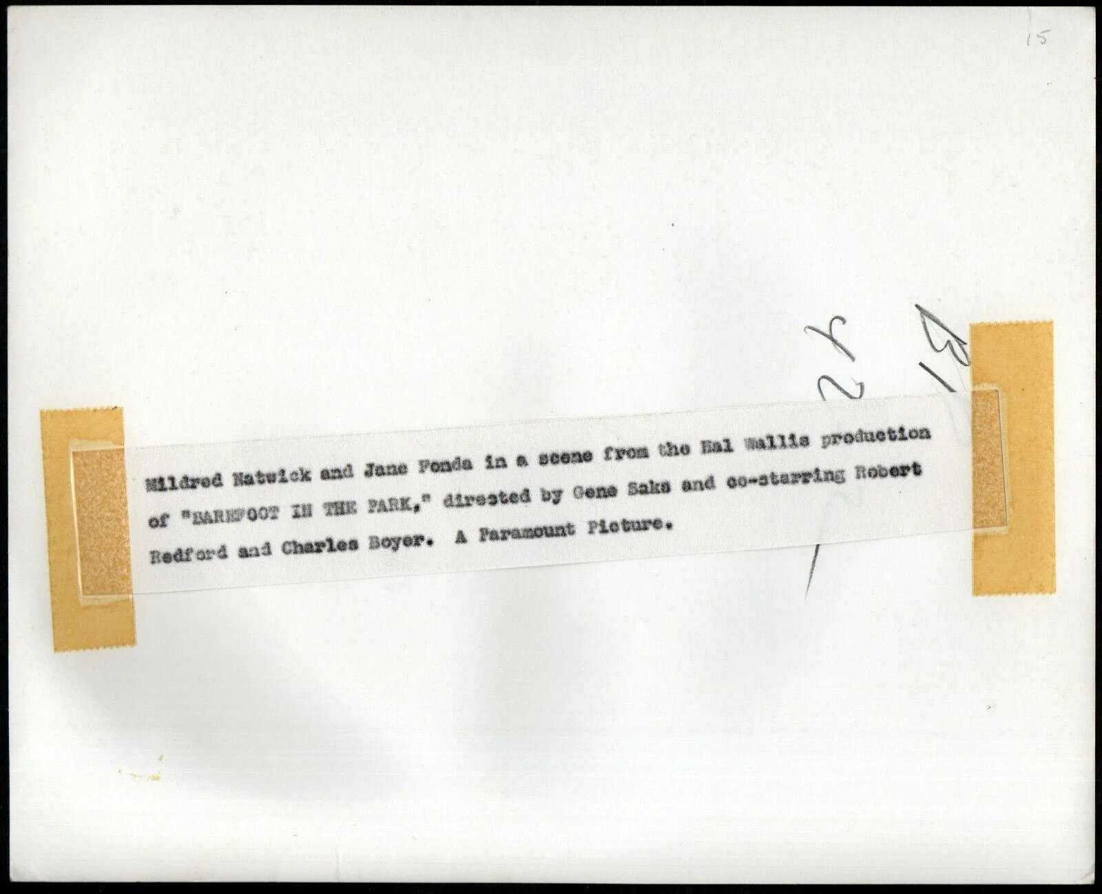BAREFOOT IN THE PARK 1967 Jane Fonda, Mildred Natwick - Neil Simon 10x8 STILL, изображение 2
