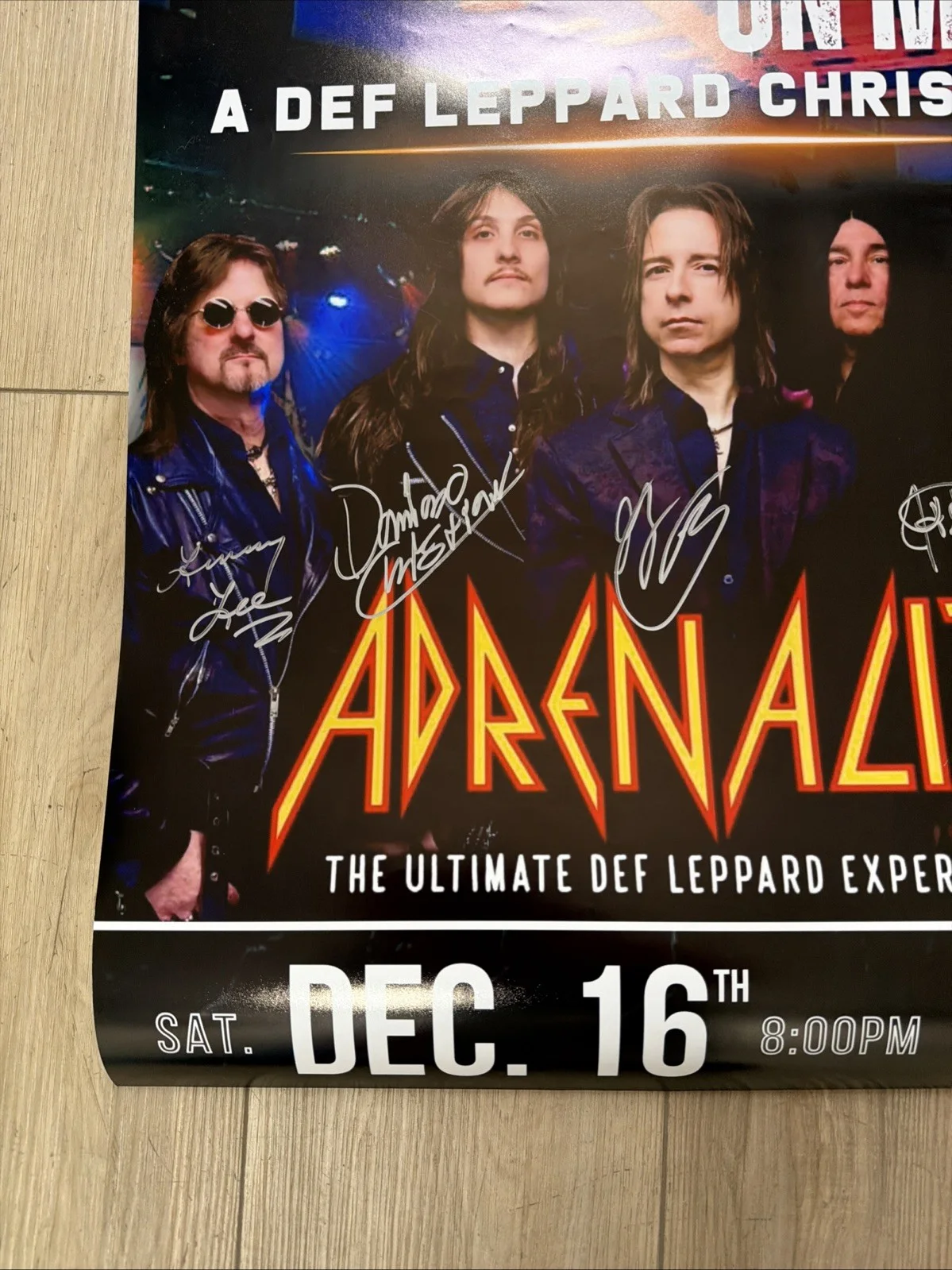 DEF LEPPARD ADRENALIZE SIGNED STYLE Concert Poster Christmas Show, изображение 2