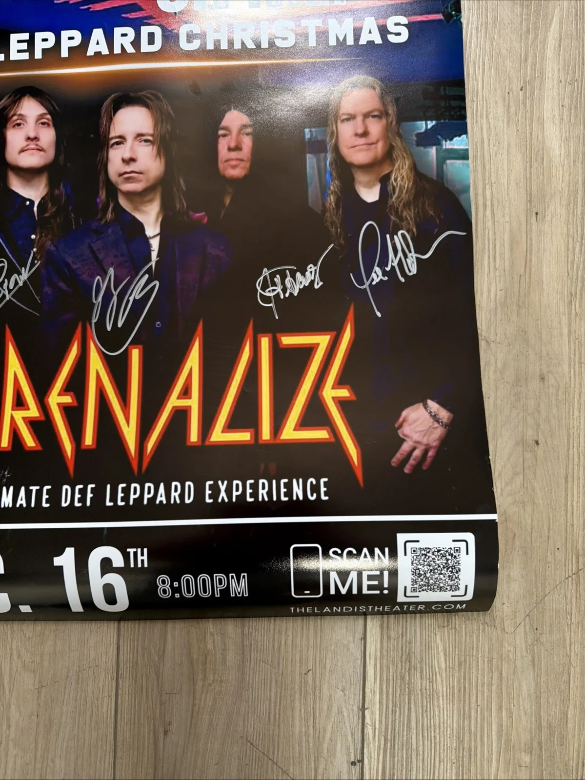DEF LEPPARD ADRENALIZE SIGNED STYLE Concert Poster Christmas Show, изображение 3