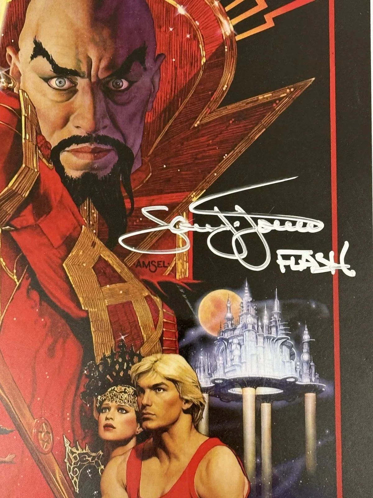 Sam J. Jones — Sam J. Jones Signed Flash Gordon 11x17 Movie Poster w/Flash - (SCHWARTZ COA), изображение 2