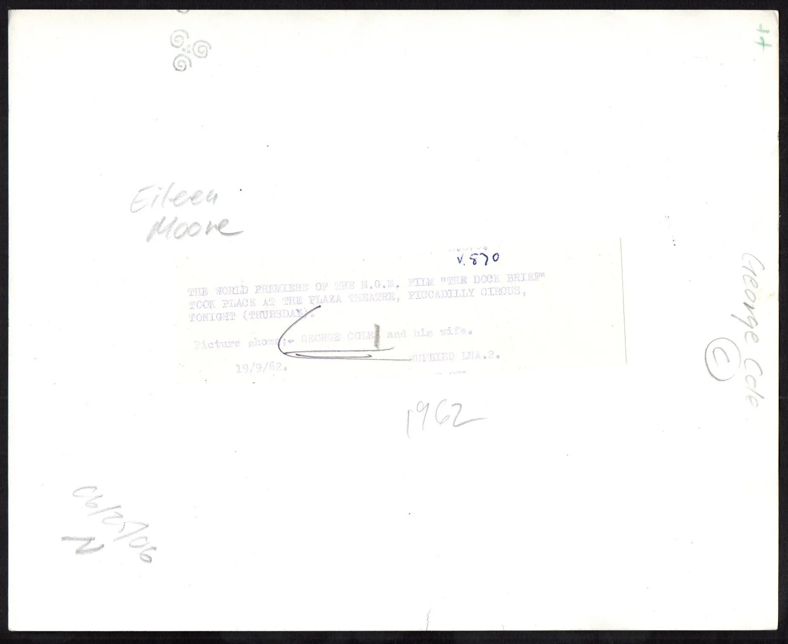 DOCK BRIEF 1962 George Cole, Eileen Moore 10x8 STILL, image 2