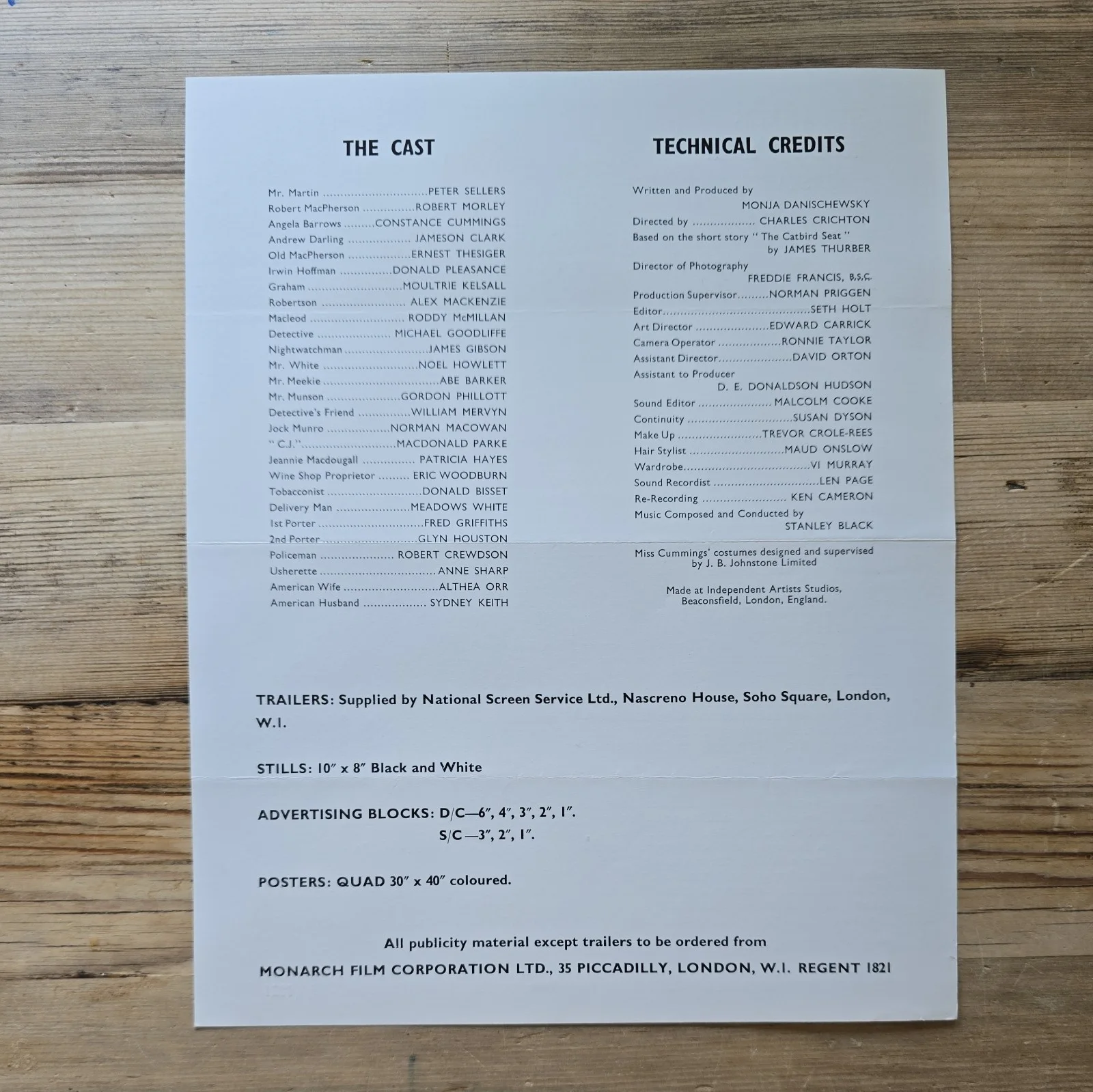 THE BATTLE OF THE SEXES UK press sheet 1960 Peter Sellers Charles Crichton, изображение 2