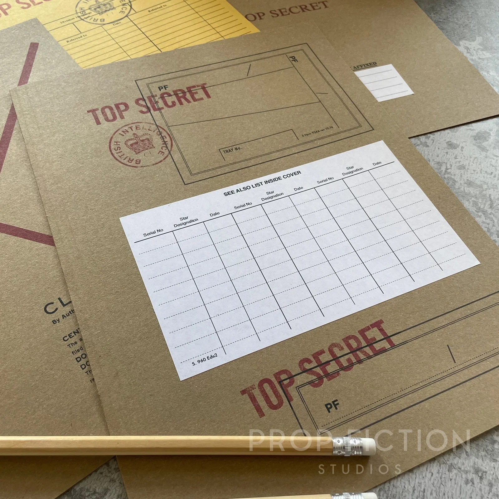 Movie Prop Vintage Top Secret Agent Mission Files / 4 x Cosplay Spy Folder Set, изображение 2