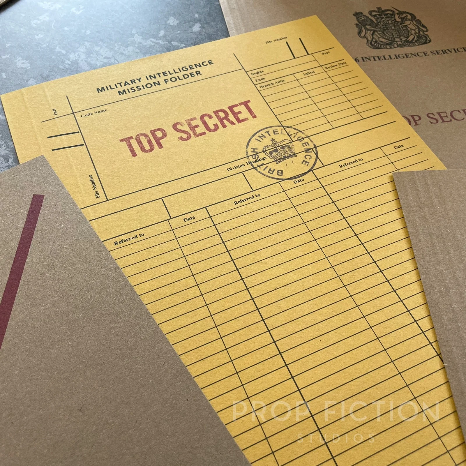 Movie Prop Vintage Top Secret Agent Mission Files / 4 x Cosplay Spy Folder Set, изображение 5