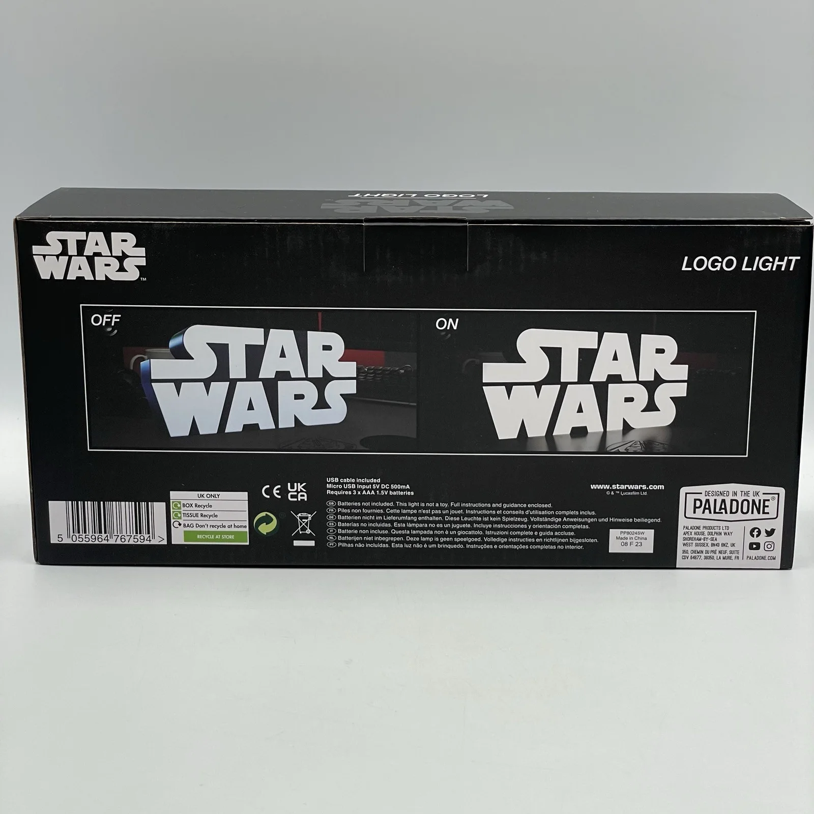 Star Wars • Logo Light • Free Standing Or Wall Mountable • Disney • New In Box, изображение 4
