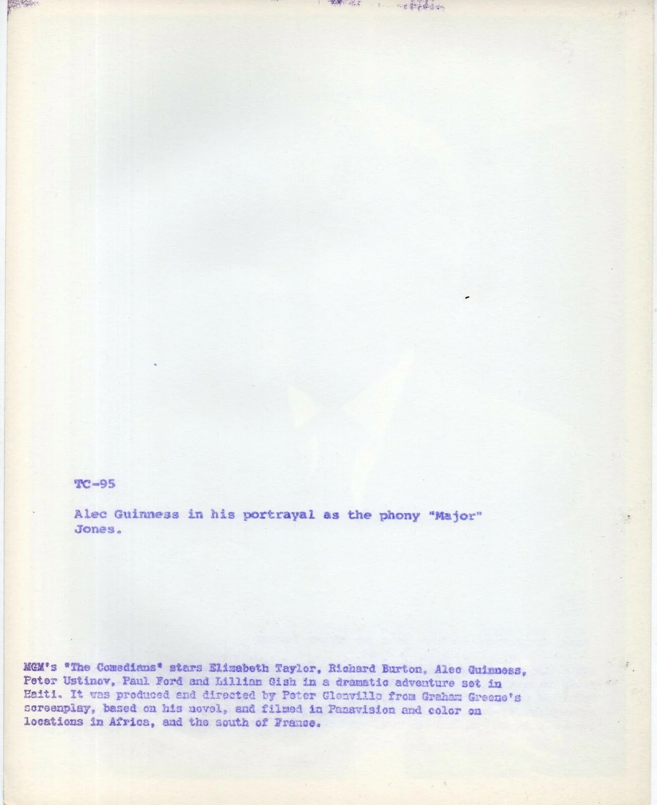 COMEDIANS 1967 Alec Guinness 10x8 STILL #95, image 2