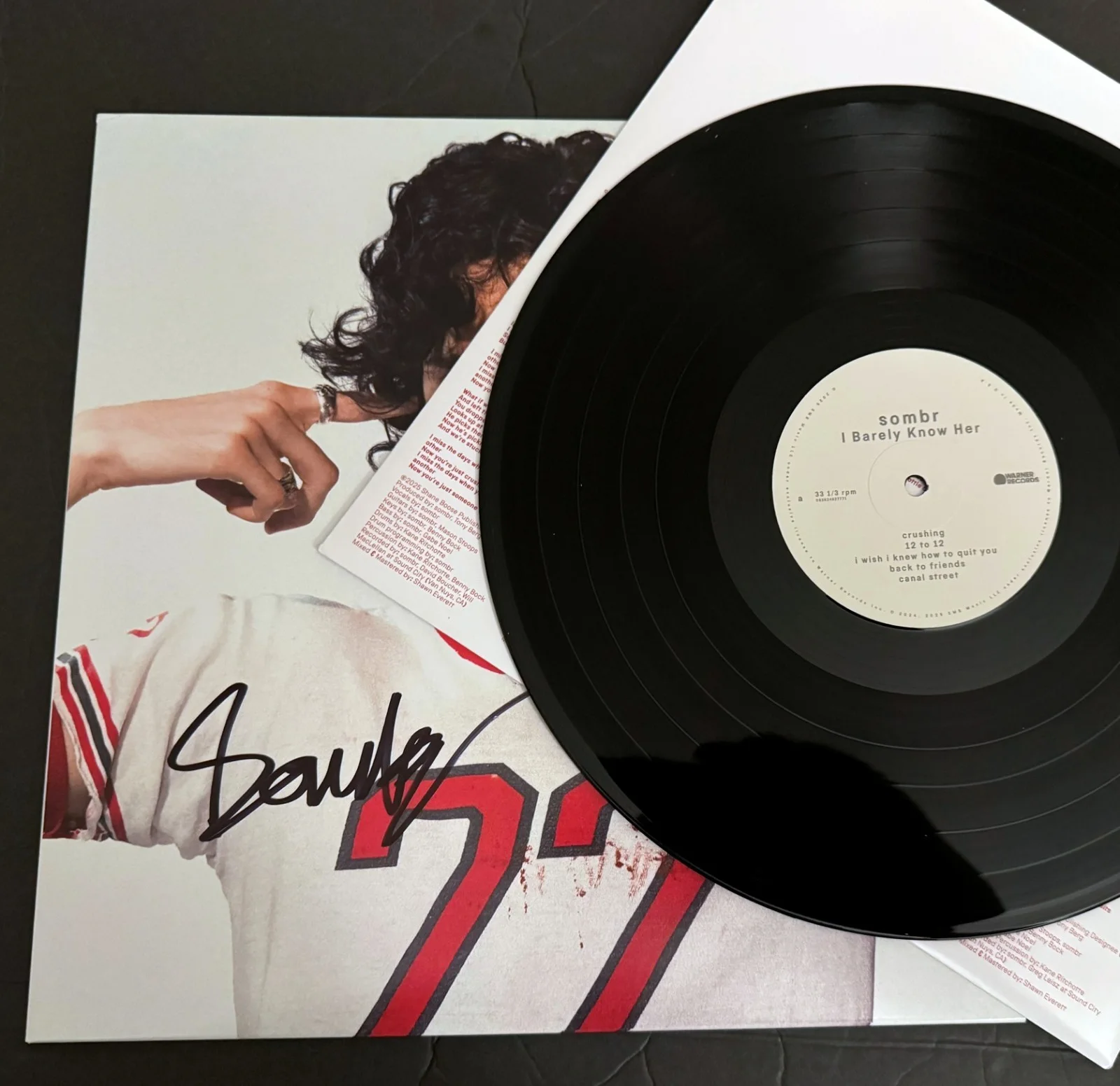 SOMBR SIGNED Vinyl LP Barely Know Her - Debut Solo Album [WB 093624827771], изображение 4