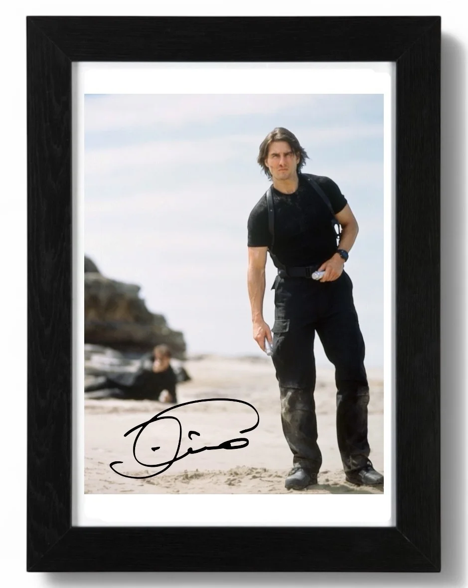 Tom Cruise Signed Autograph PHOTO Pre Print / Framed Film Mission Impossible, изображение 2