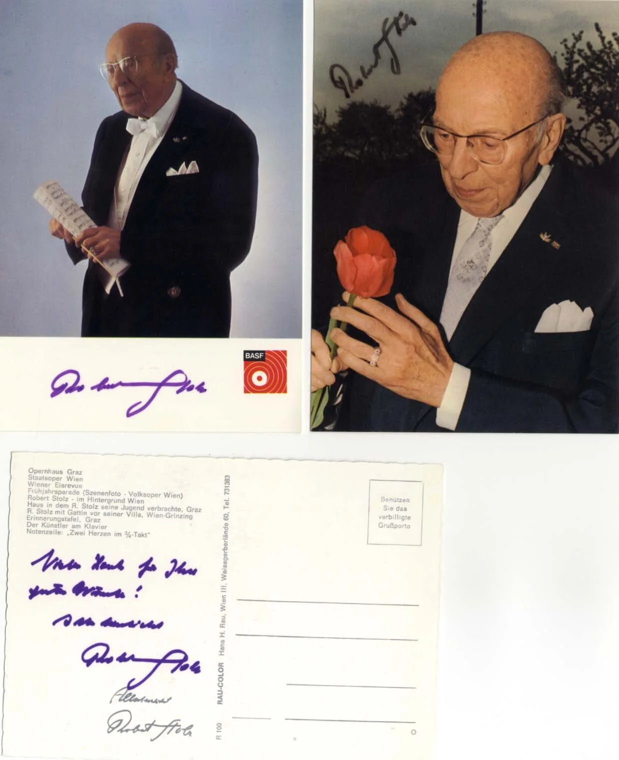 AUSTRIAN COMPOSER & CONDUCTOR Robert Stolz autographs, letters & musical quotati, изображение 3