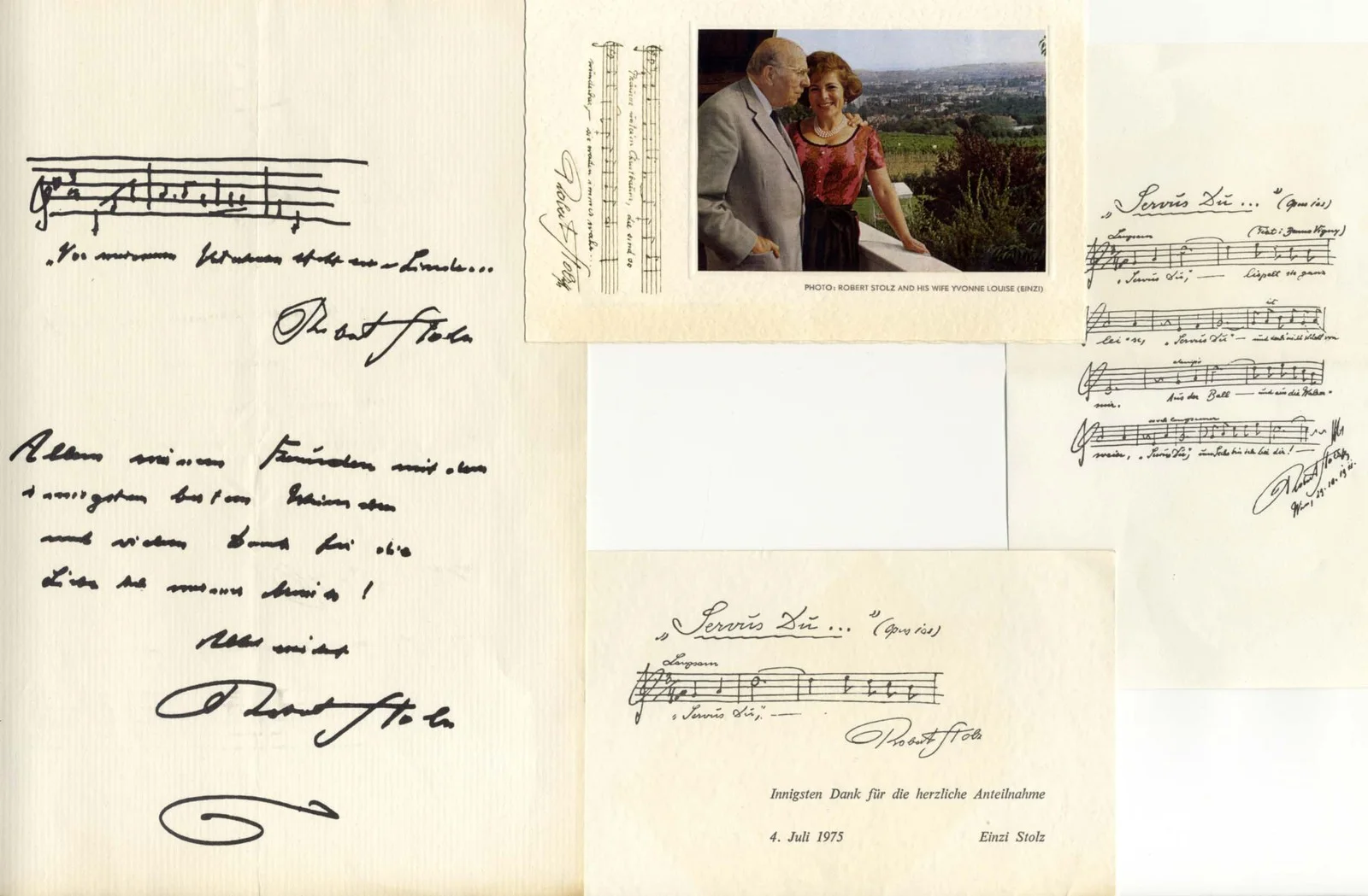 AUSTRIAN COMPOSER & CONDUCTOR Robert Stolz autographs, letters & musical quotati, изображение 4