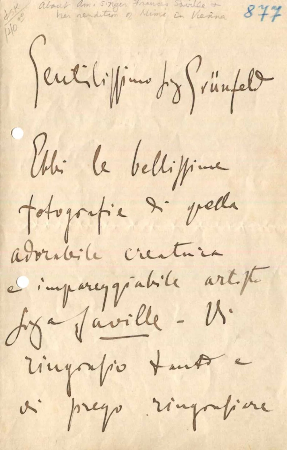COMPOSER Giacomo Puccini autograph letter signed & mounted, image 2