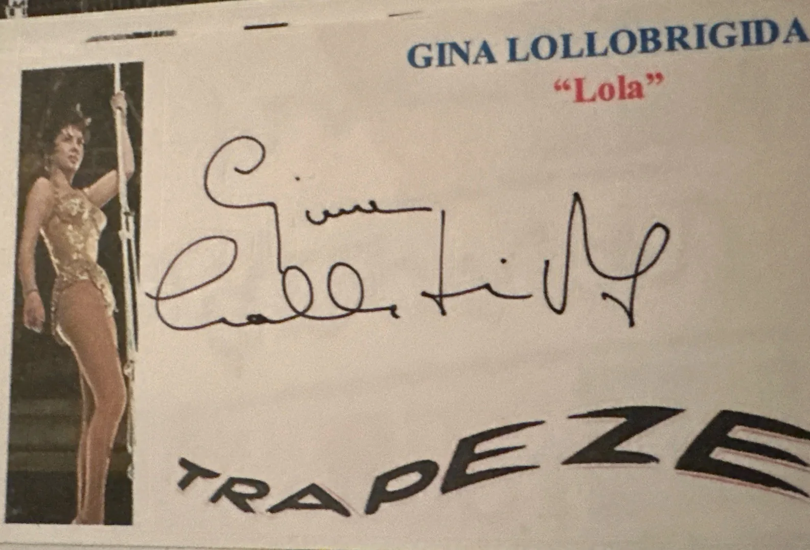 Gina Lollobrigida — GINA LOLLOBRIGIDA signed autographed Beautiful Color Index Card ￼