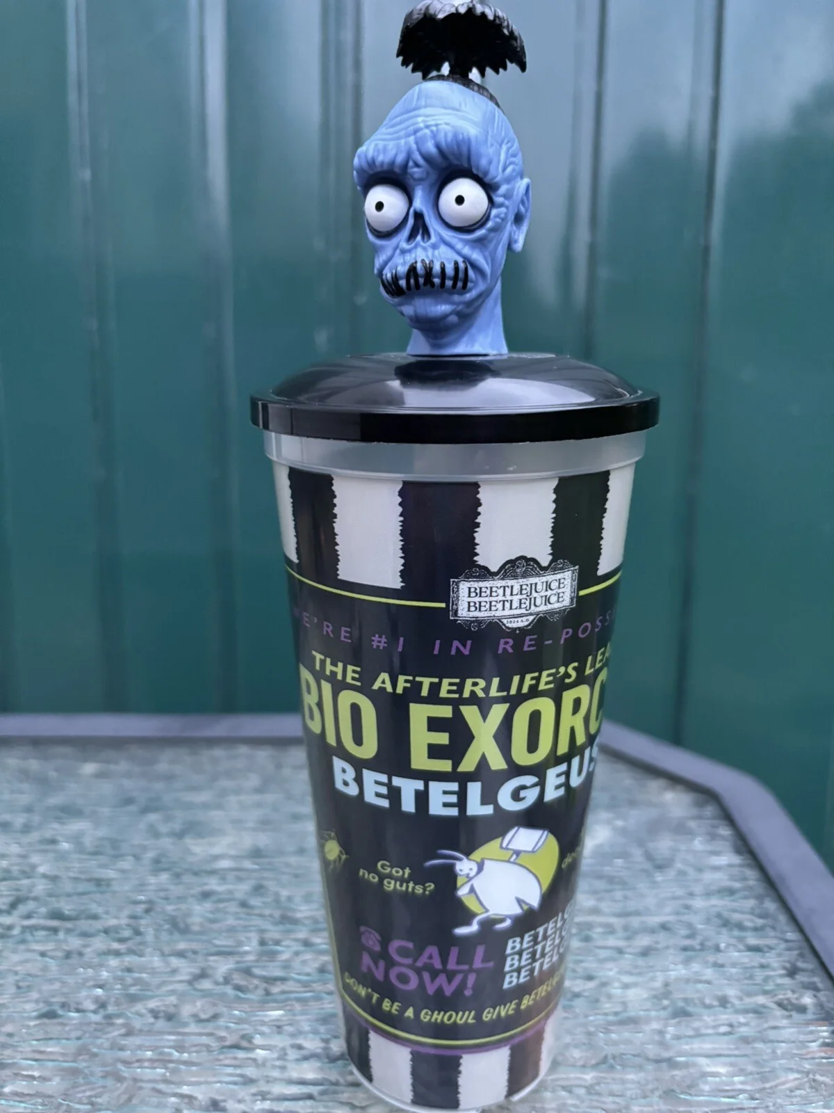 Beetlejuice 2 Cinema Cup With Shrunken Head Topper & Straw, image 2