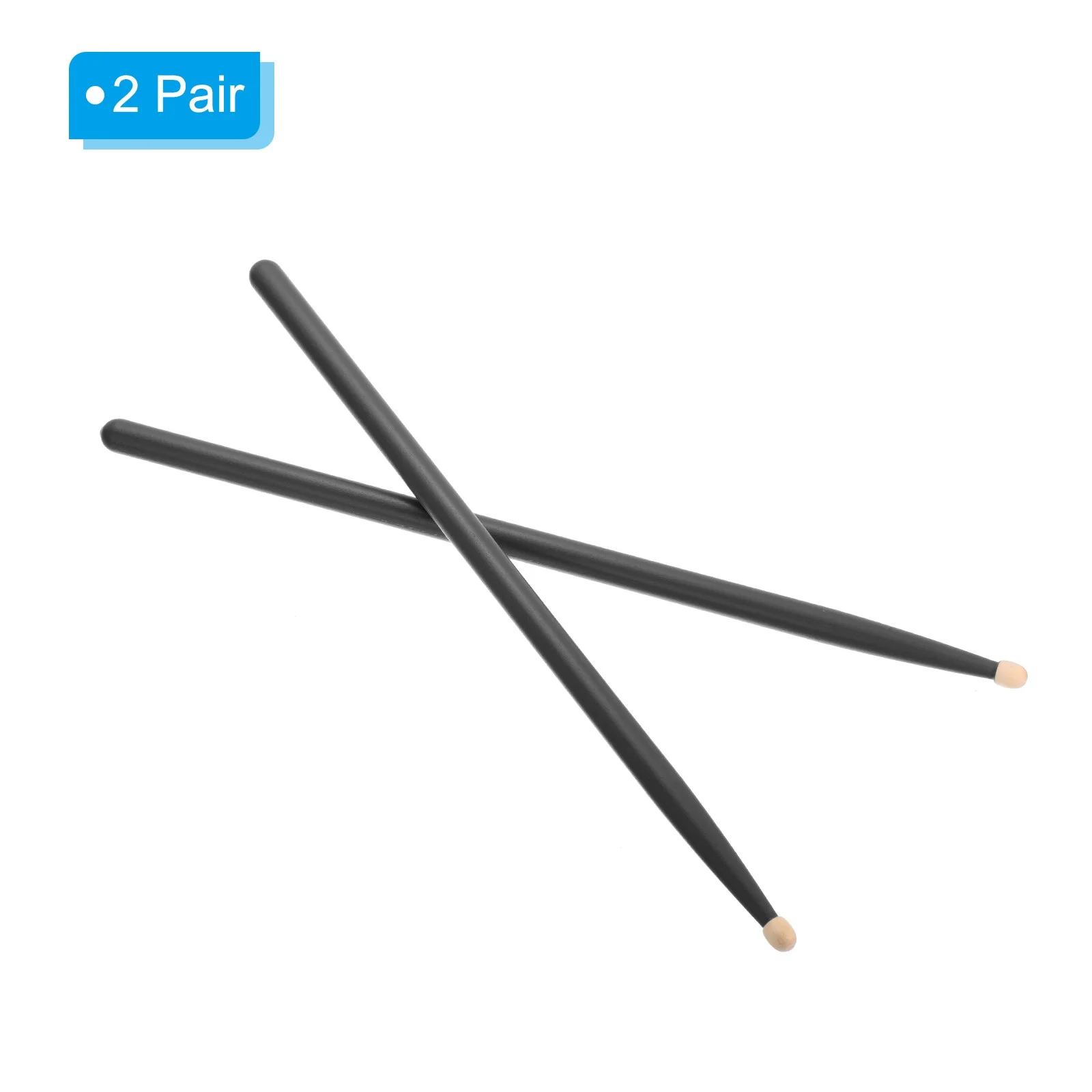 2 Pair Wood Drumstick Anti Slip Handle Grips 7A Black Drum Stick Wood Tip, изображение 3