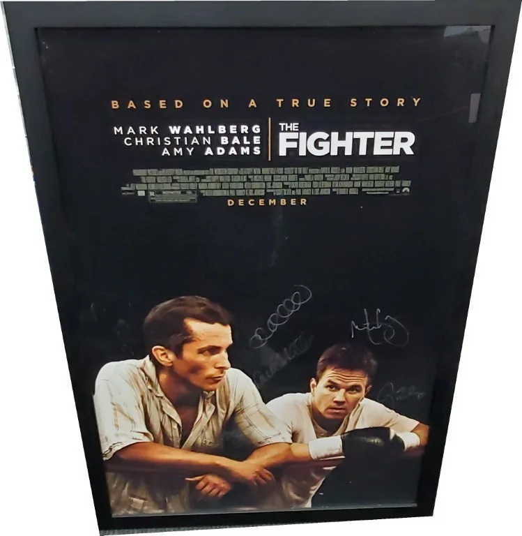 Christian Bale, Mark Wahlberg, Amy Adams — Christian Bale Mark Wahlberg Adams +3 Signed Poster Framed The Fighter Beckett