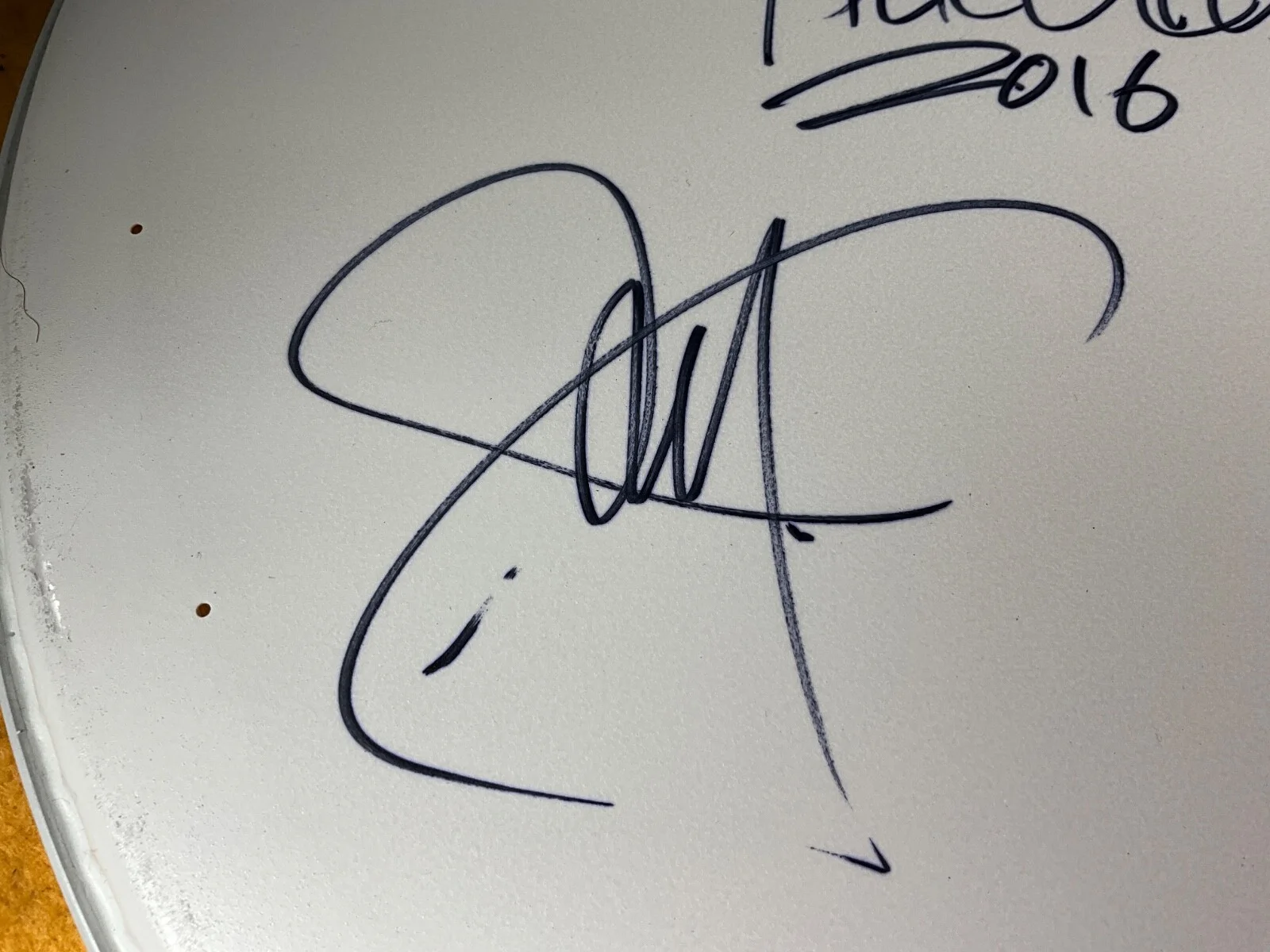 T5-97 BLUE OCTOBER BAND - DRUM HEAD (WHITE) - AUTOGRAPHED X4 - 2016 - WOW!, image 5