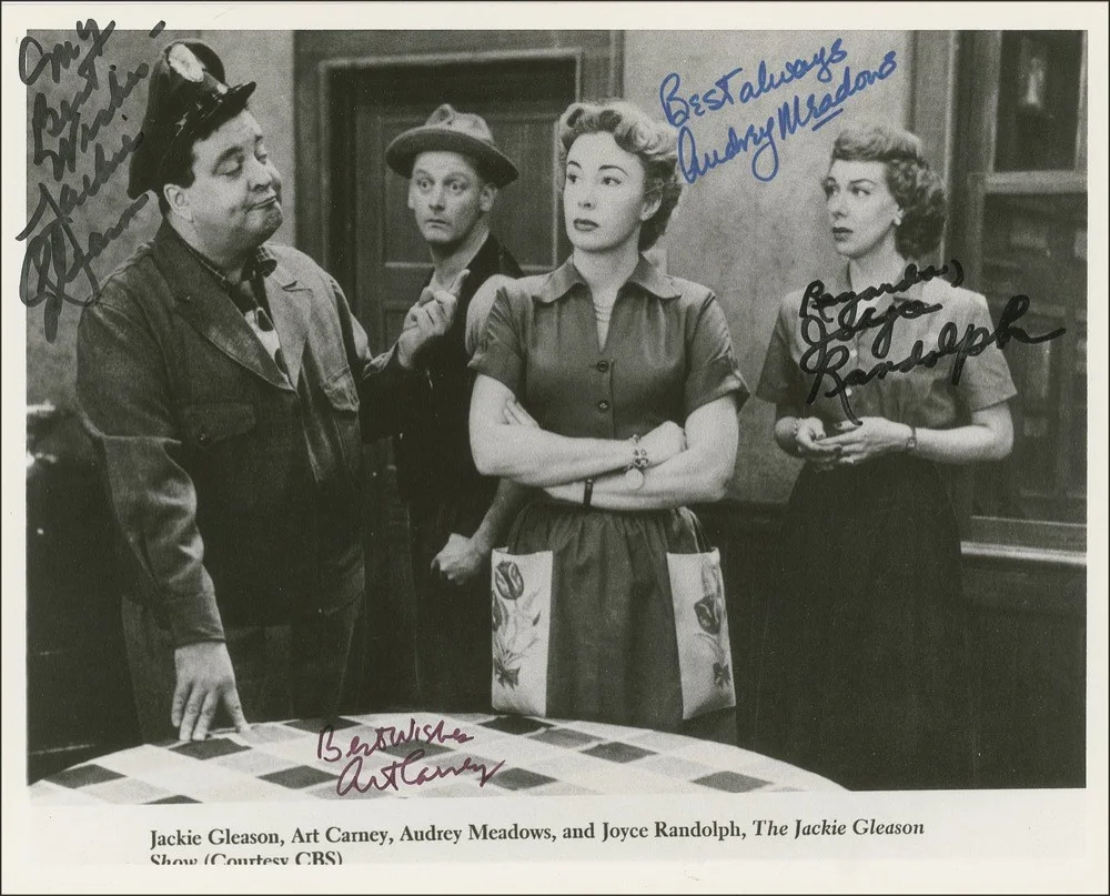 THE HONEYMOONERS CAST — THE HONEYMOONERS TV SHOW CAST JACKIE GLEASON 8X11 SIGNED PHOTO AUTOGRAPH REPRINT