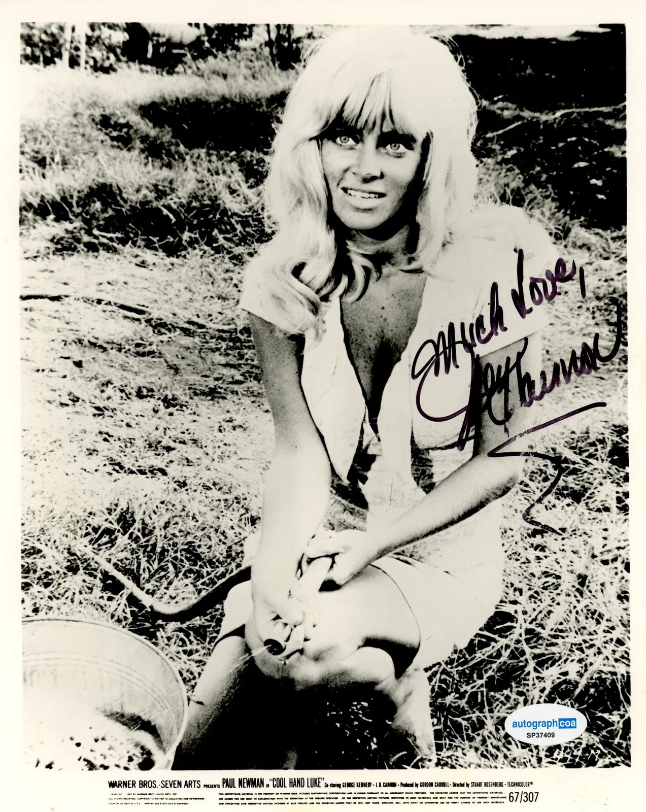 Joy Harmon — Joy Harmon "Cool Hand Luke" AUTOGRAPH Signed 'The Girl' 8x10 Photo ACOA, изображение 2