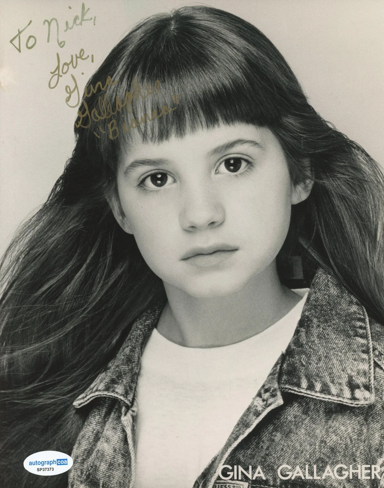 Gina Gallagher — Gina Gallagher "All My Children" AUTOGRAPH Signed 8x10 Photo 'To Nick' ACOA, изображение 2