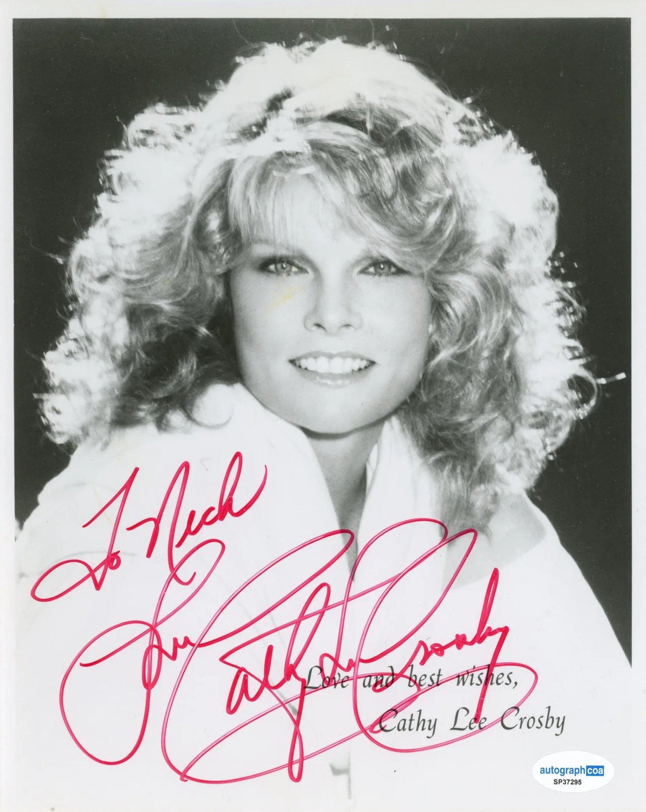 Cathy Lee Crosby — Cathy Lee Crosby "That's Incredible!" AUTOGRAPH Signed 8x10 Photo 'To Nick' ACOA, image 2