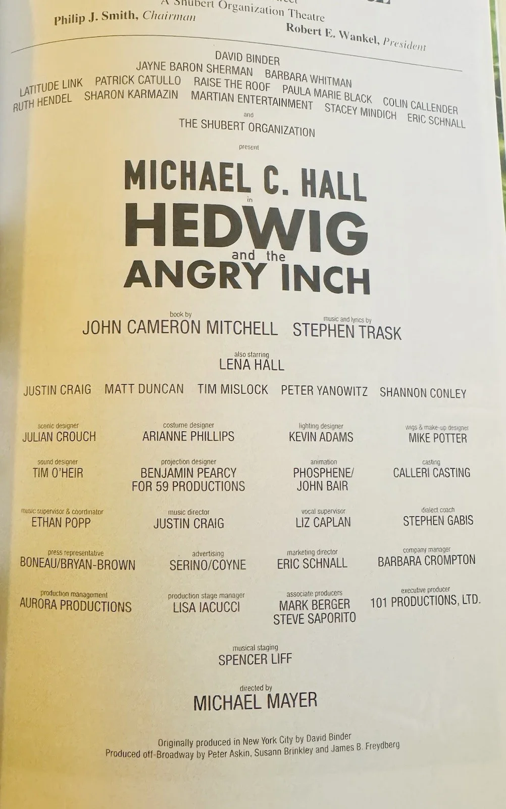 Michael C Hall — Michael C Hall , Hedwig And The Angry Inch , Signed Autographed Playbill ￼, image 2