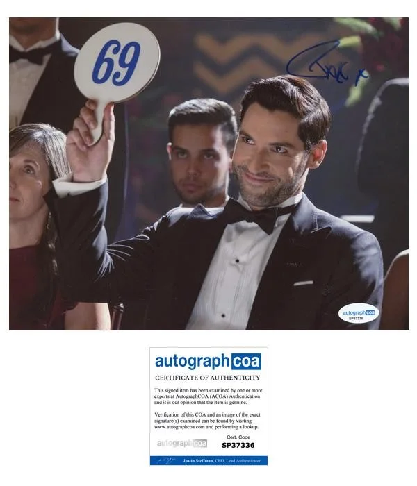 Tom Ellis — Tom Ellis "Lucifer" AUTOGRAPH Signed 'Lucifer Morningstar' 8x10 Photo G ACOA