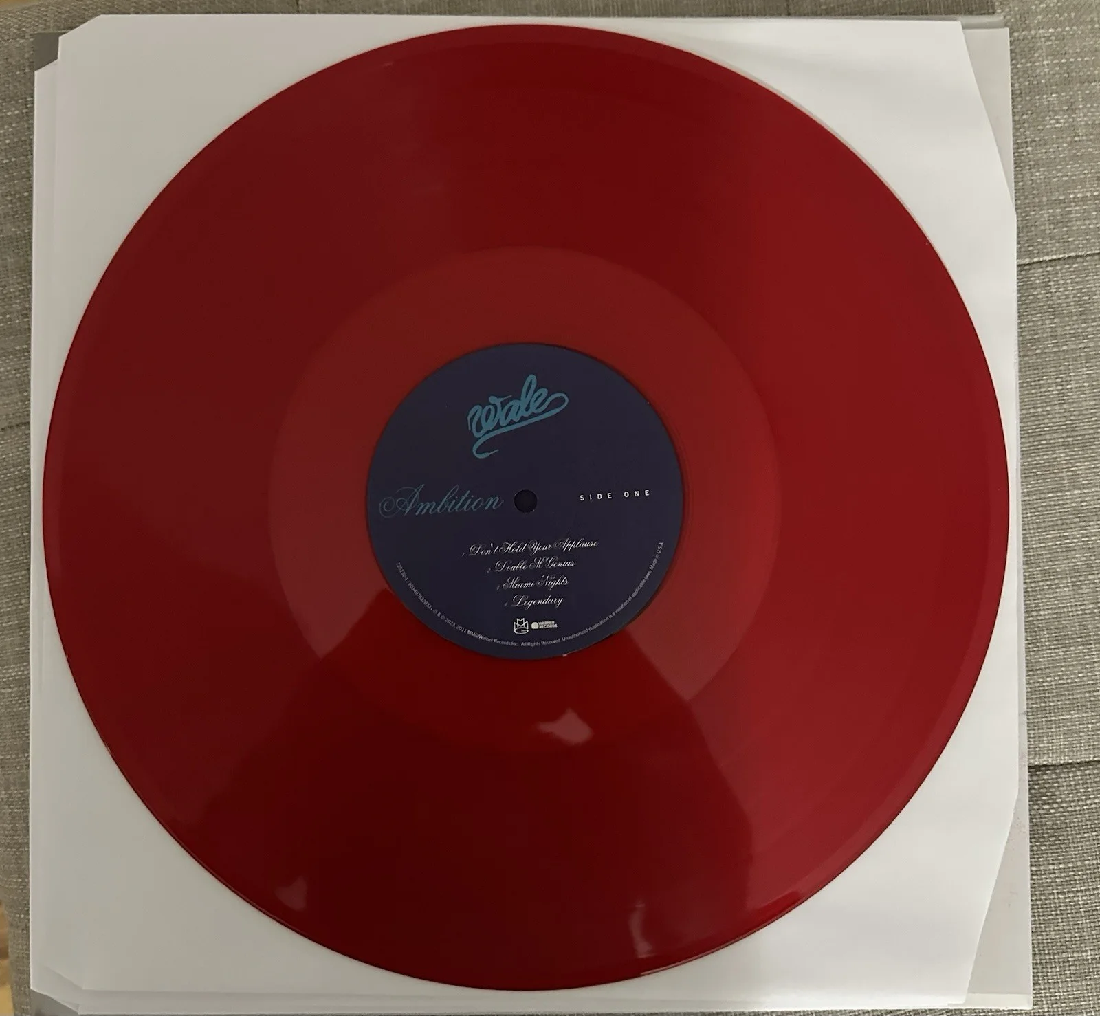 Wale Ambition Vinyl Signed Autographed Red, image 3