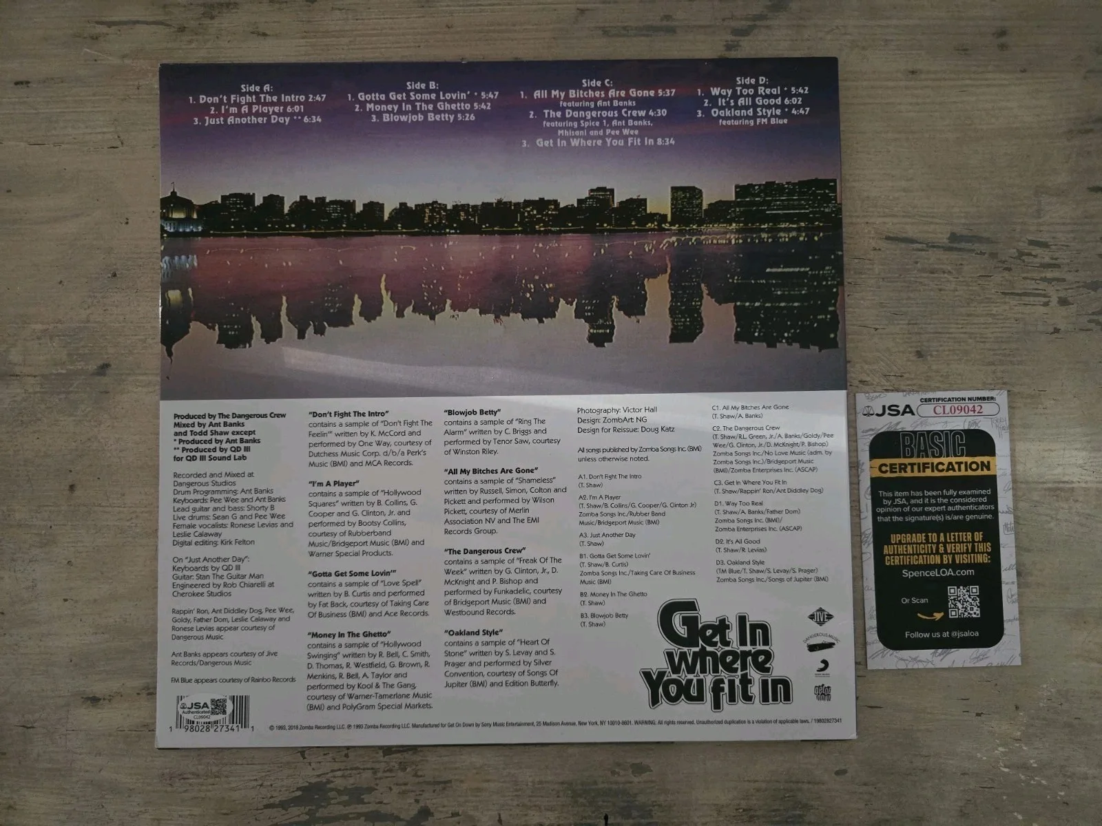 Too Short Signed Autographed Vinyl LP “Get In Where You Fit In” JSA INSCRIPTION, image 3