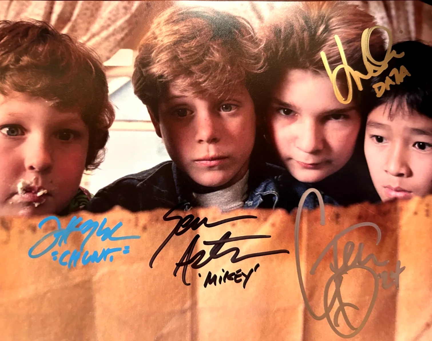 Sean Astin, Corey Feldman — THE GOONIES (Cast Signed x4 ) 8x10 inch Authentic Original Autographs w/COA, image 3
