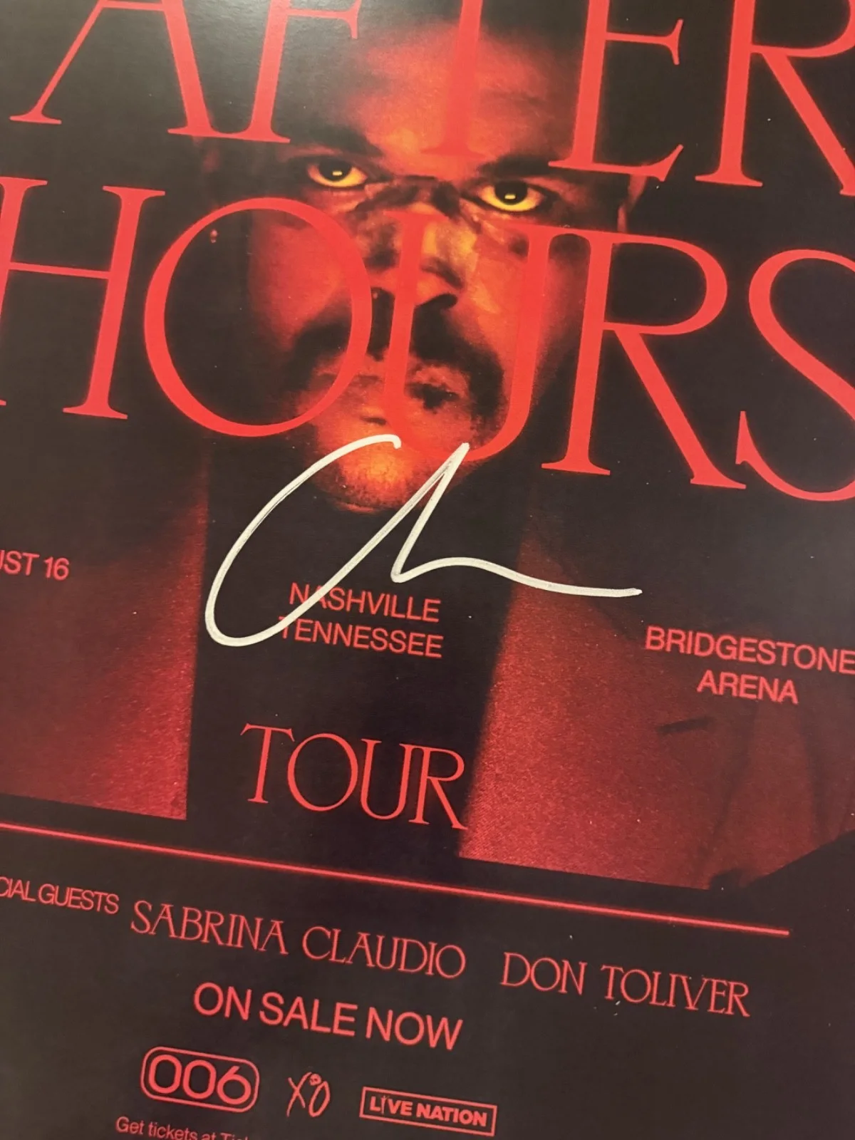The Weeknd Tour Poster Hand Signed Autograph 11x17 w/ COA Authentic collectible, изображение 2