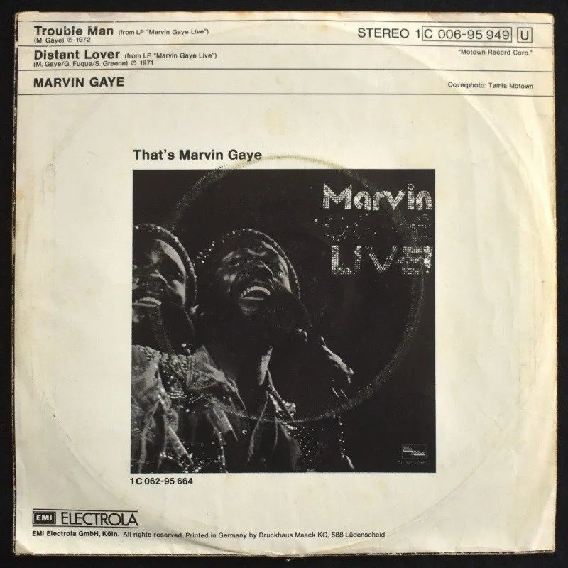 Marvin Gaye Live - Trouble Man / Distant Lover (7" Single), image 2